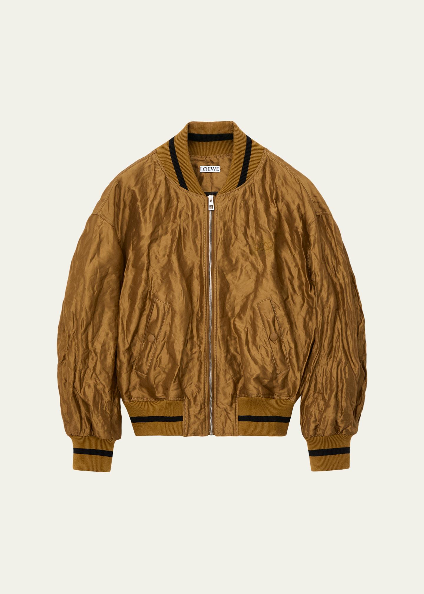LOEWE Satin Oversized Bomber Jacket - Bergdorf Goodman