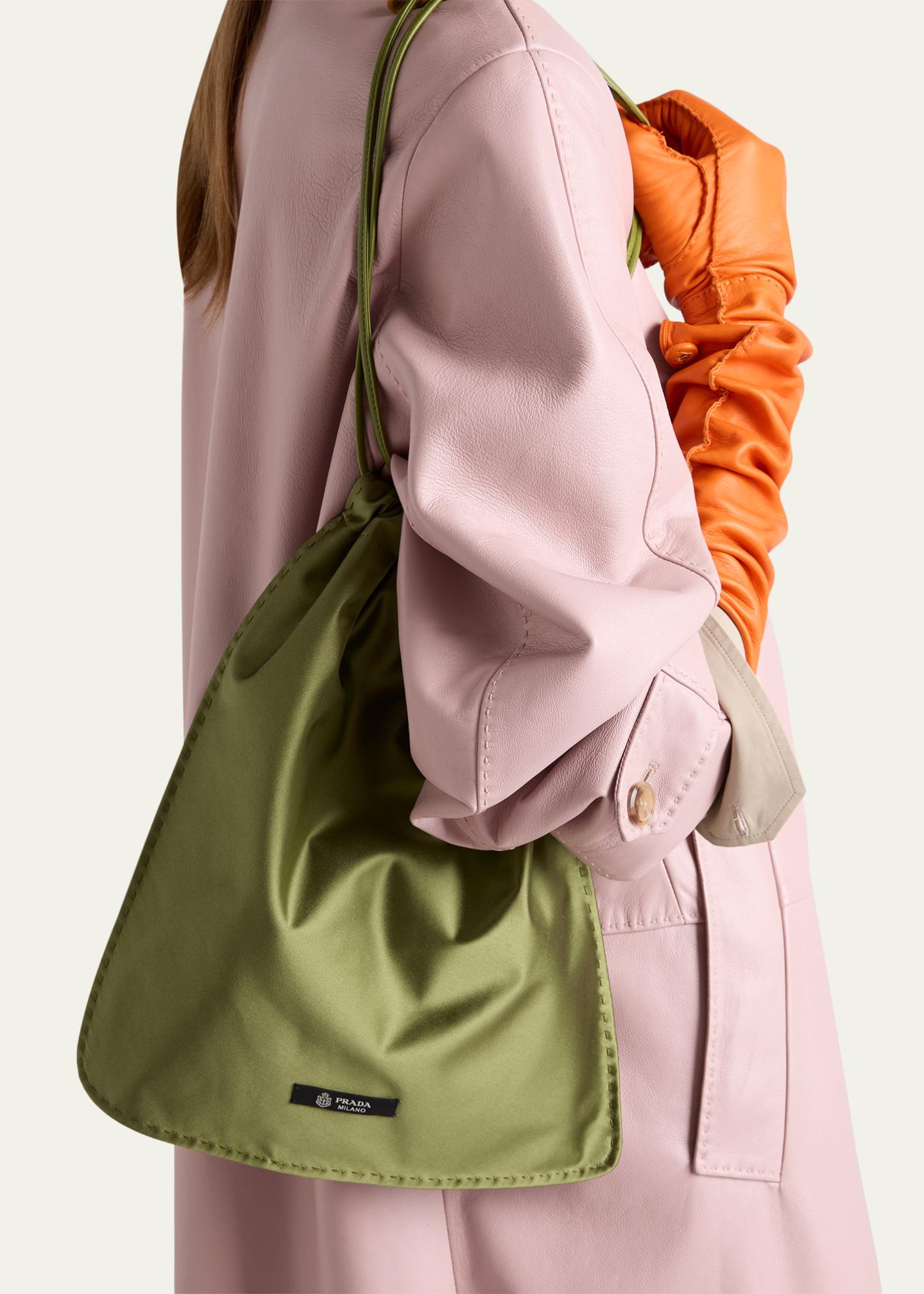 Prada Wish Silk Duchesse Drawstring Pouch Bag - Bergdorf Goodman