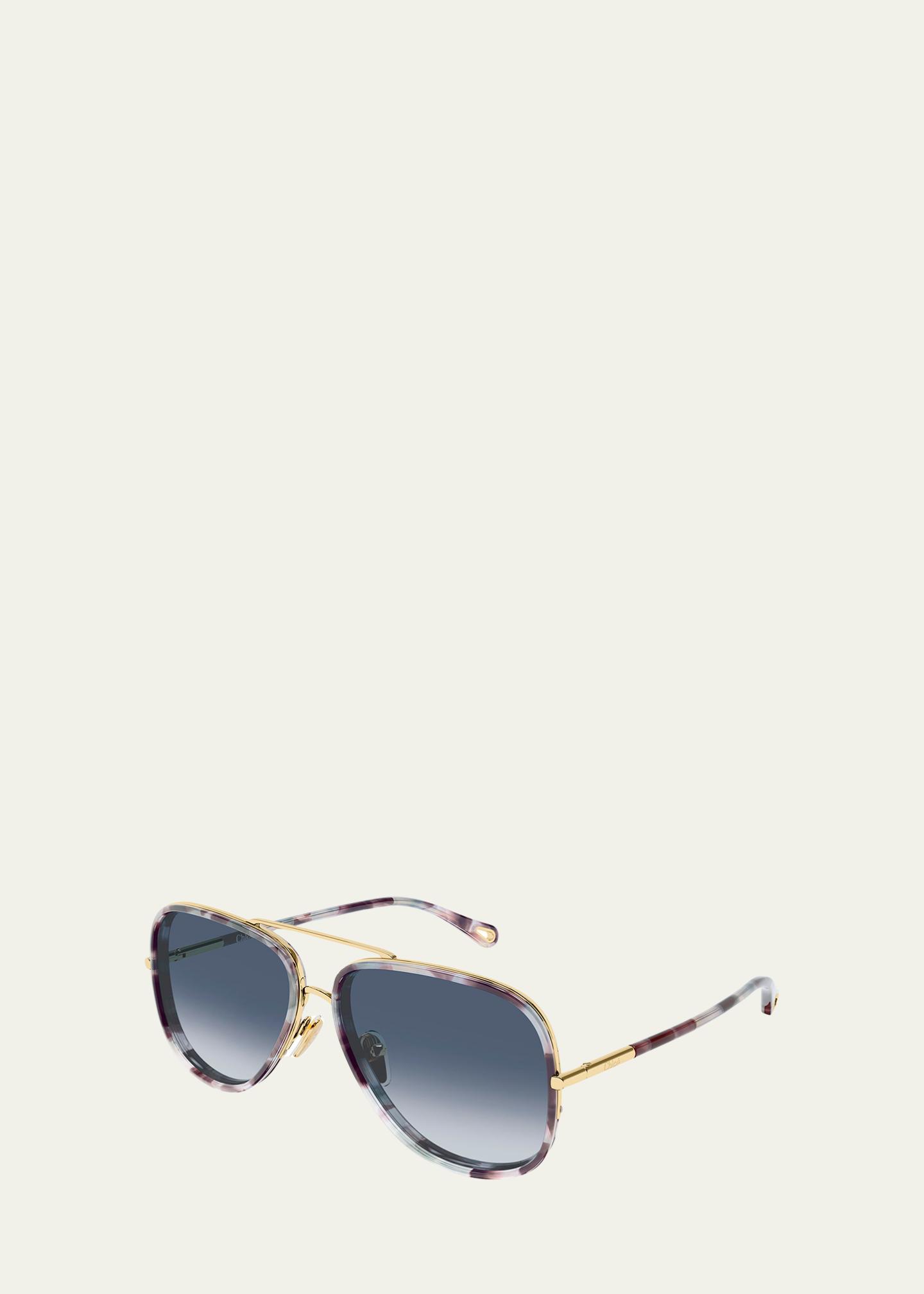 Chloe 53mm Gradient Aviator Sunglasses - Bergdorf Goodman display picture 2