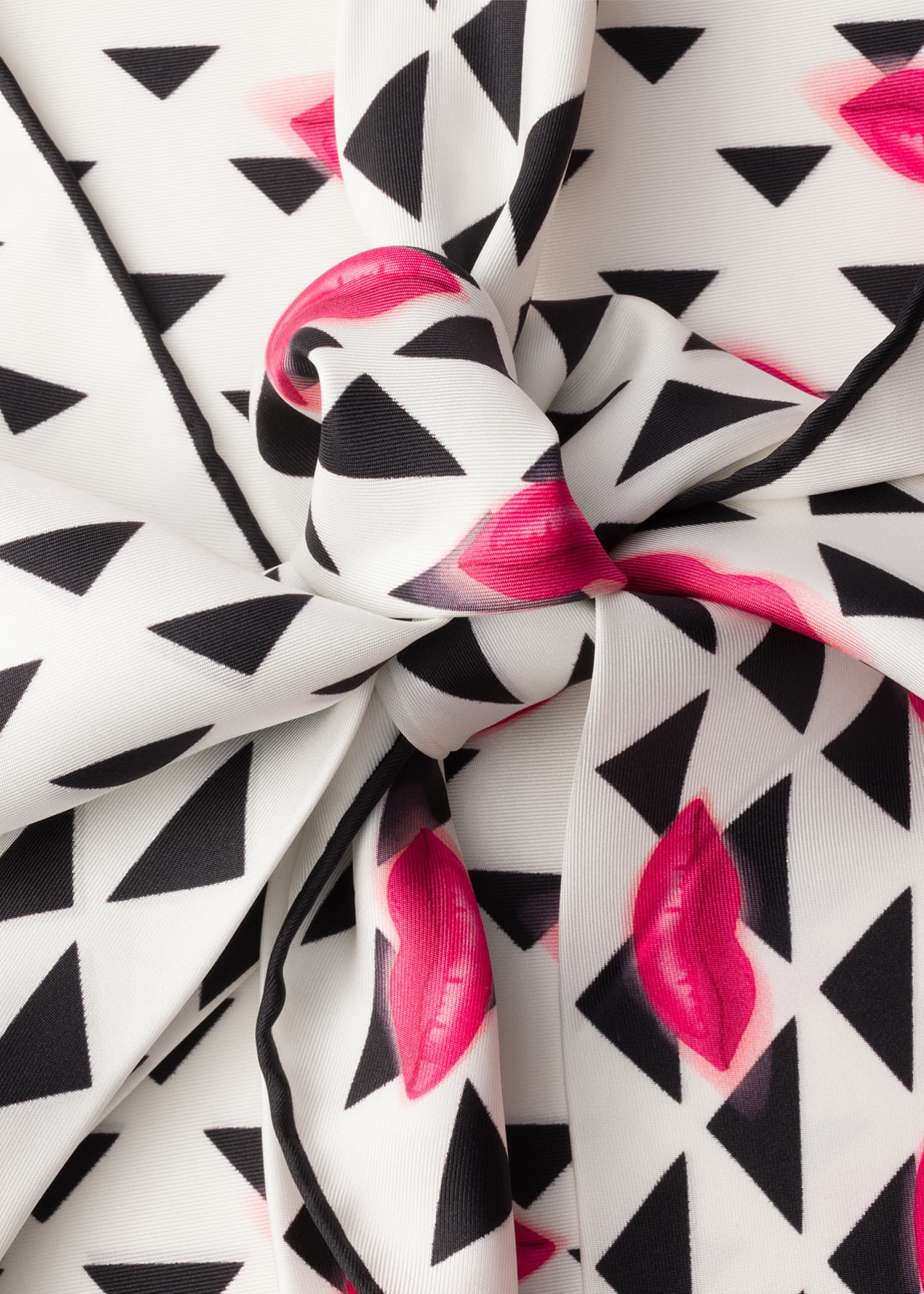 Prada Lips-Print Backless Silk Twill Halter Top - Bergdorf Goodman