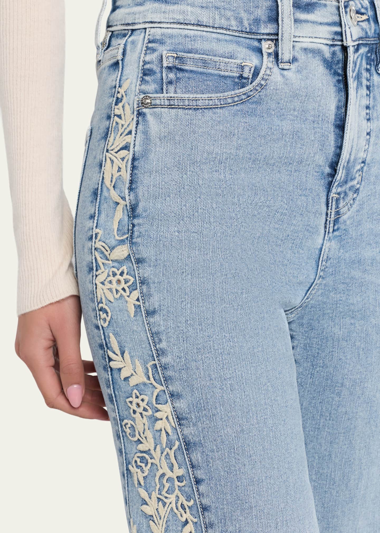 Veronica Beard Joplin Embroidered High-Rise Flare Jeans - Bergdorf