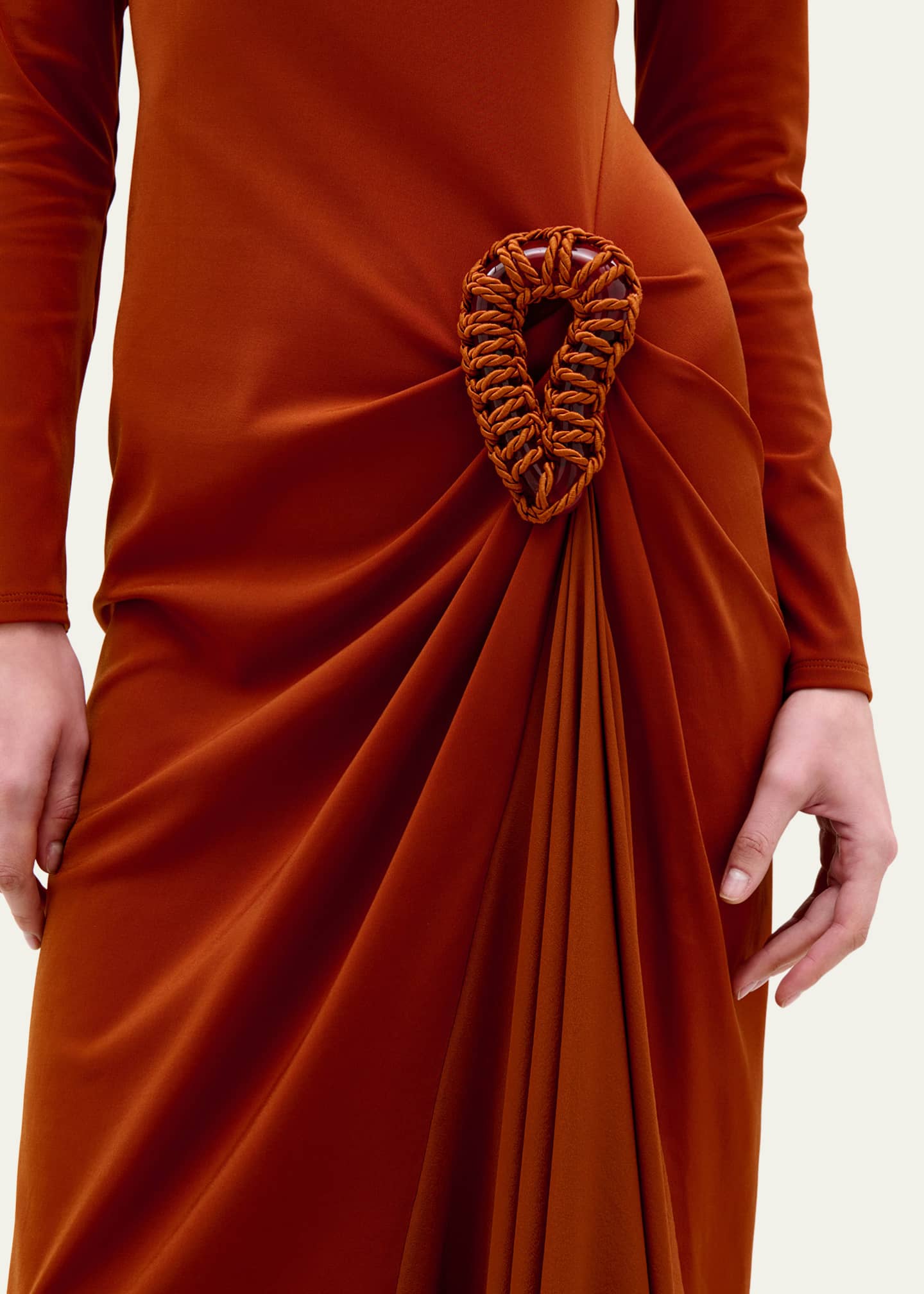 silvia tcherassi orange dress Silvia Tcherassi Duffy Draped Halterneck Maxi Dress