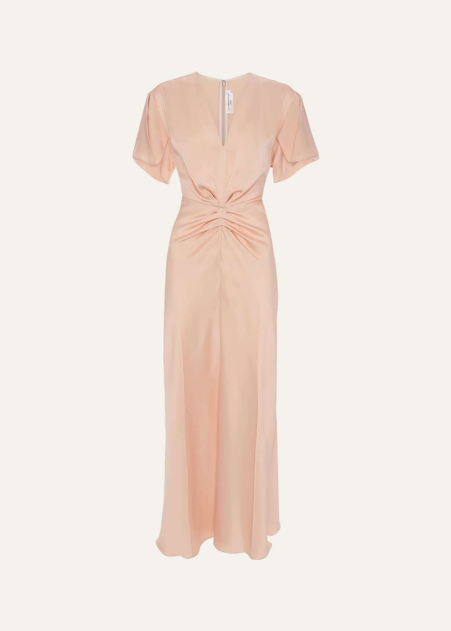 knee length dresses for ladies Gathered Waist Midi Dress - Frost