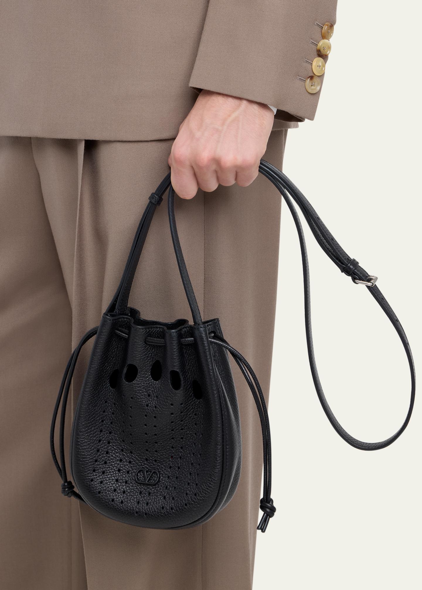 Valentino Garavani Men's Medium Drawstring Shoulder Bag in Grained