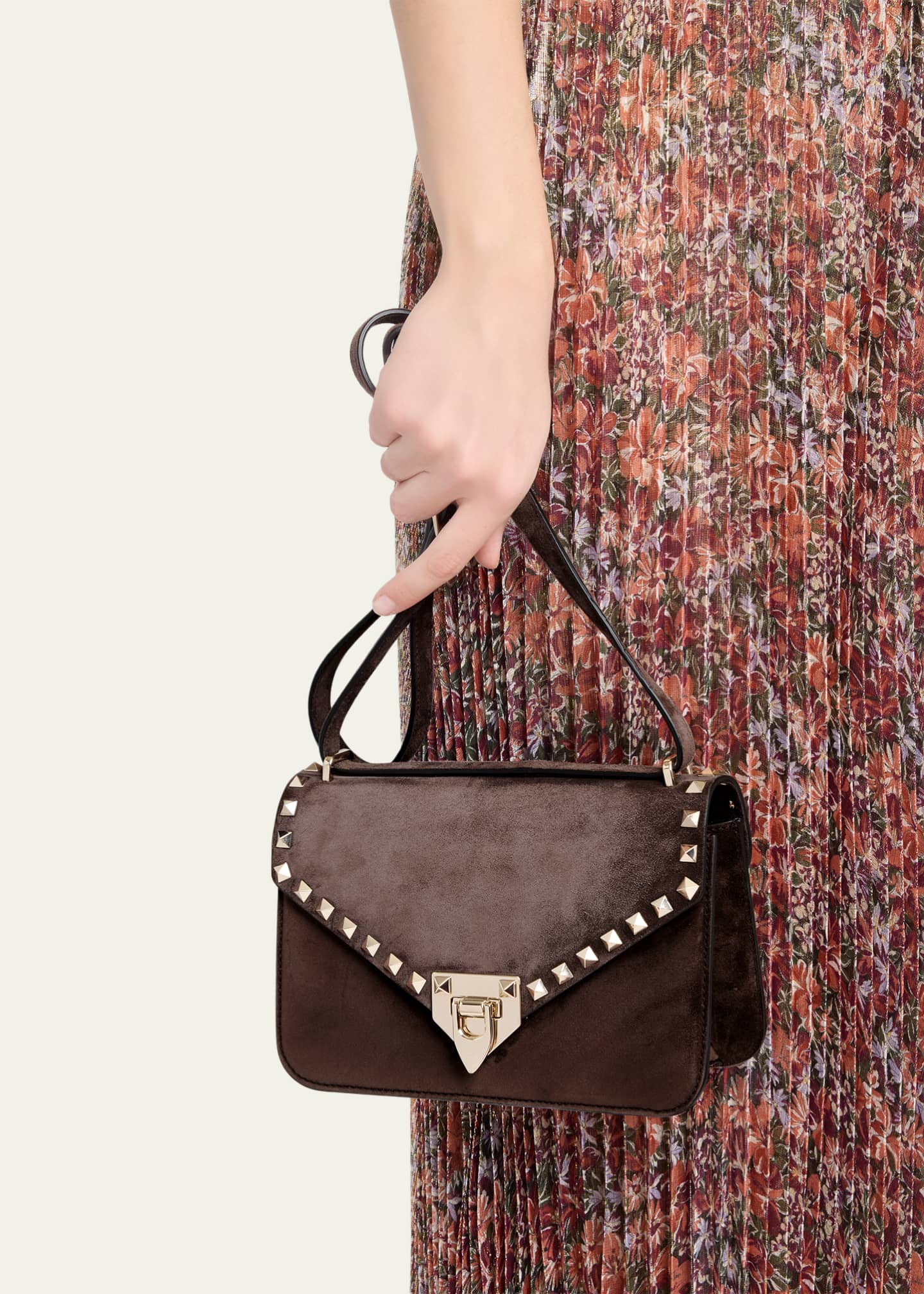 Valentino Garavani Rockstud Suede Shoulder Bag - Bergdorf Goodman