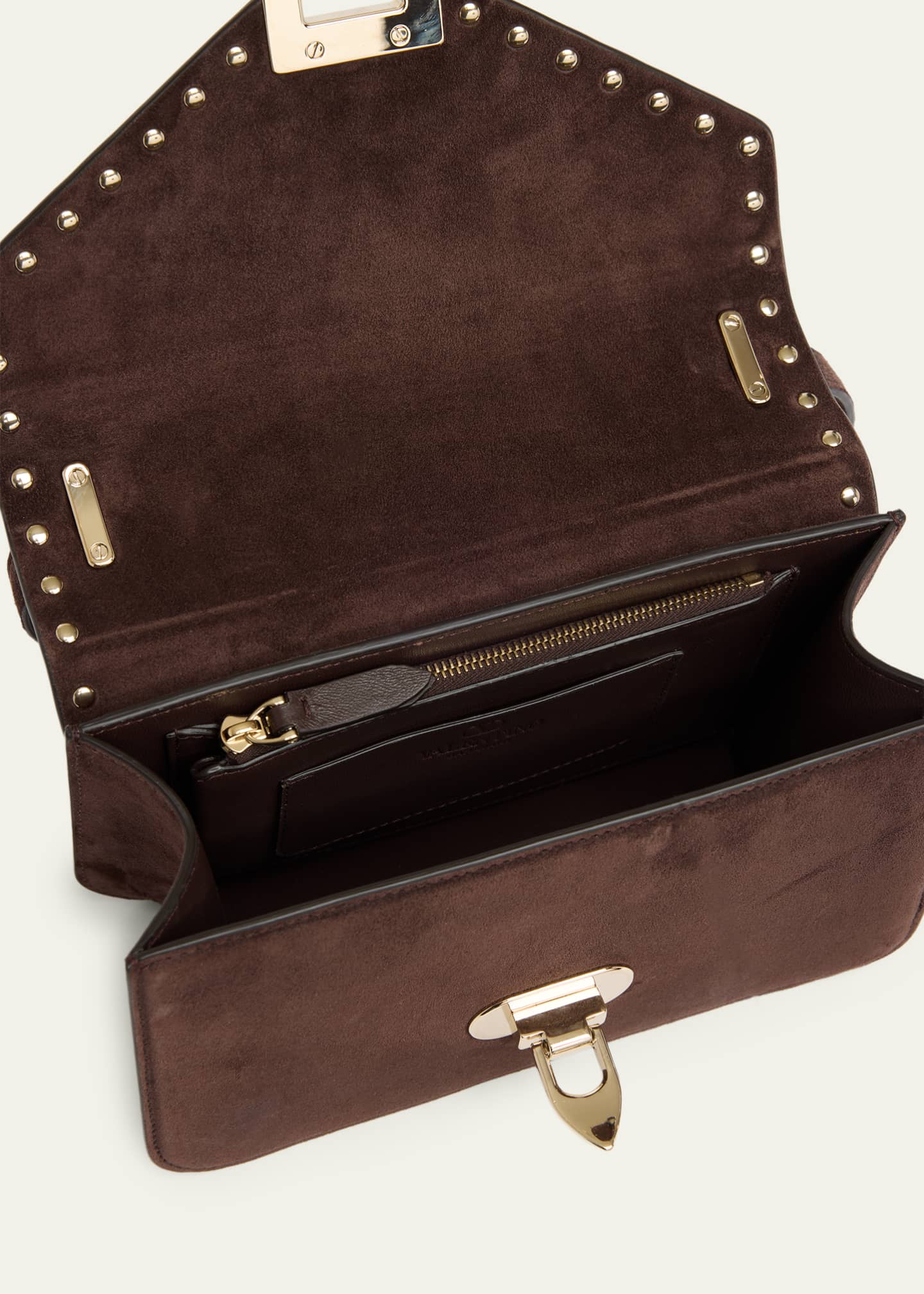 Valentino Garavani Rockstud Suede Shoulder Bag - Bergdorf Goodman