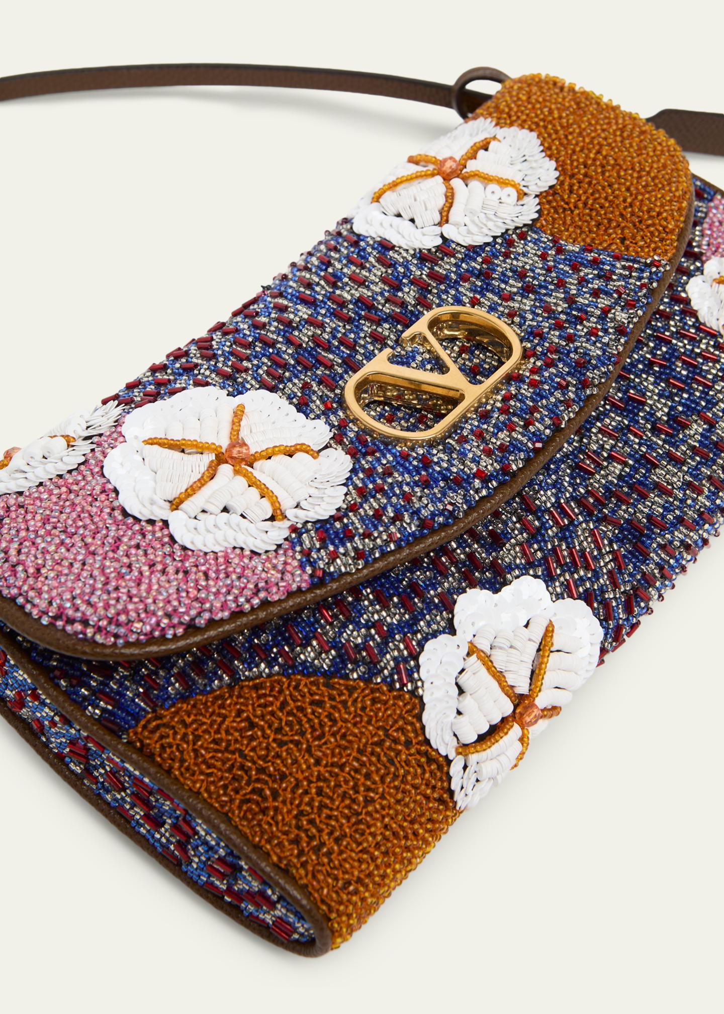 Valentino Garavani DeVain Floral Beaded Top-Handle Bag - Bergdorf