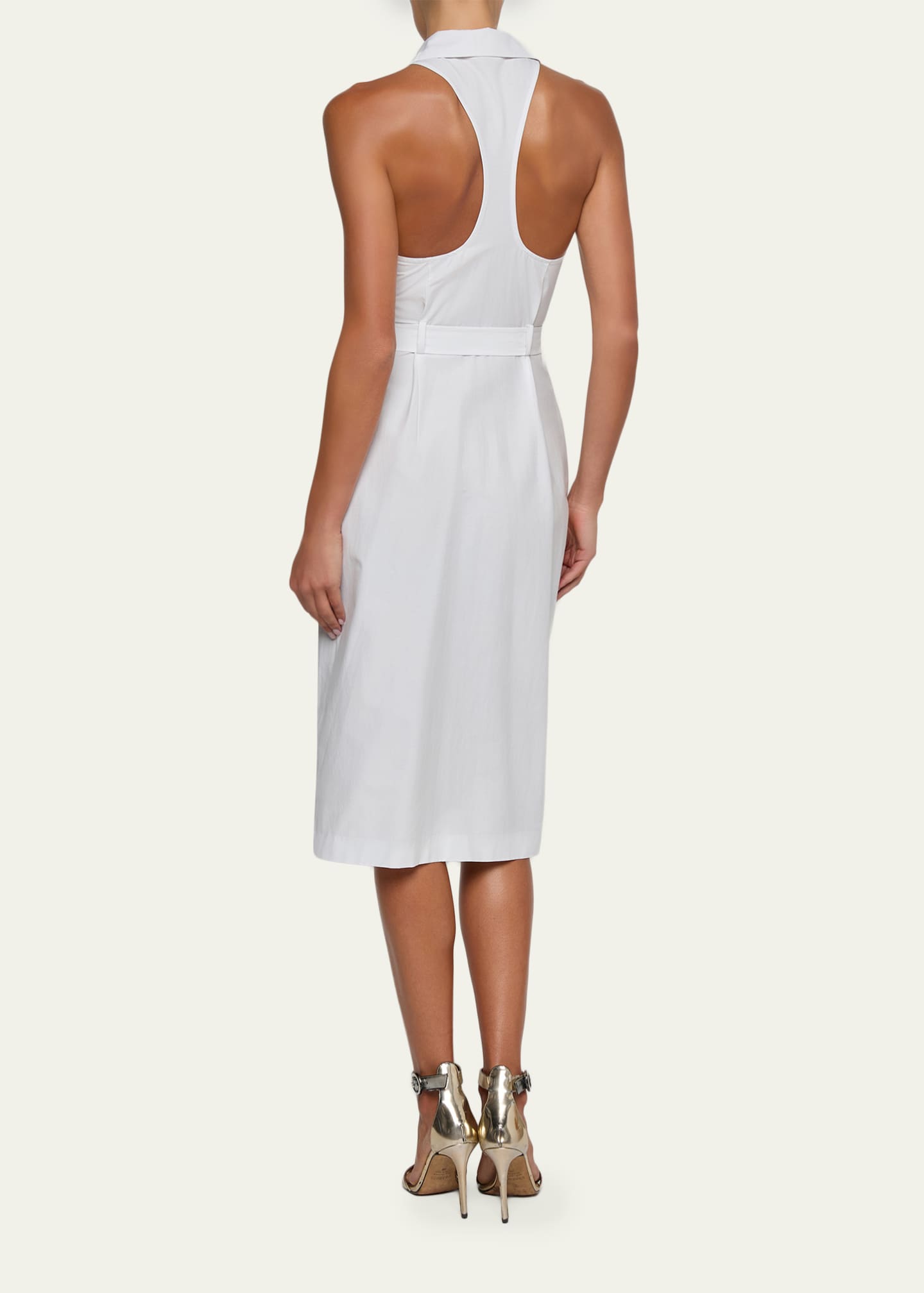 l'agence linen dress L'AGENCE Lisette Midi Dress In White
