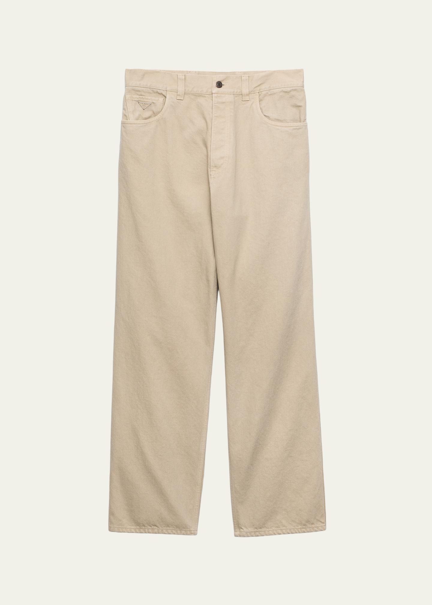 Prada Men's Wide Leg Denim Five-Pocket Pants - Bergdorf Goodman