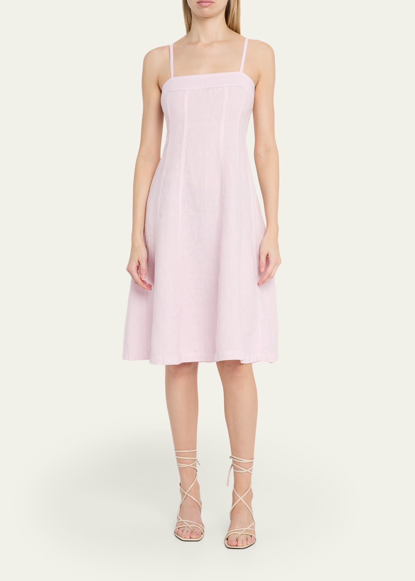 l'agence linen dress L'Agence Mitzy Seamed Linen Midi Dress