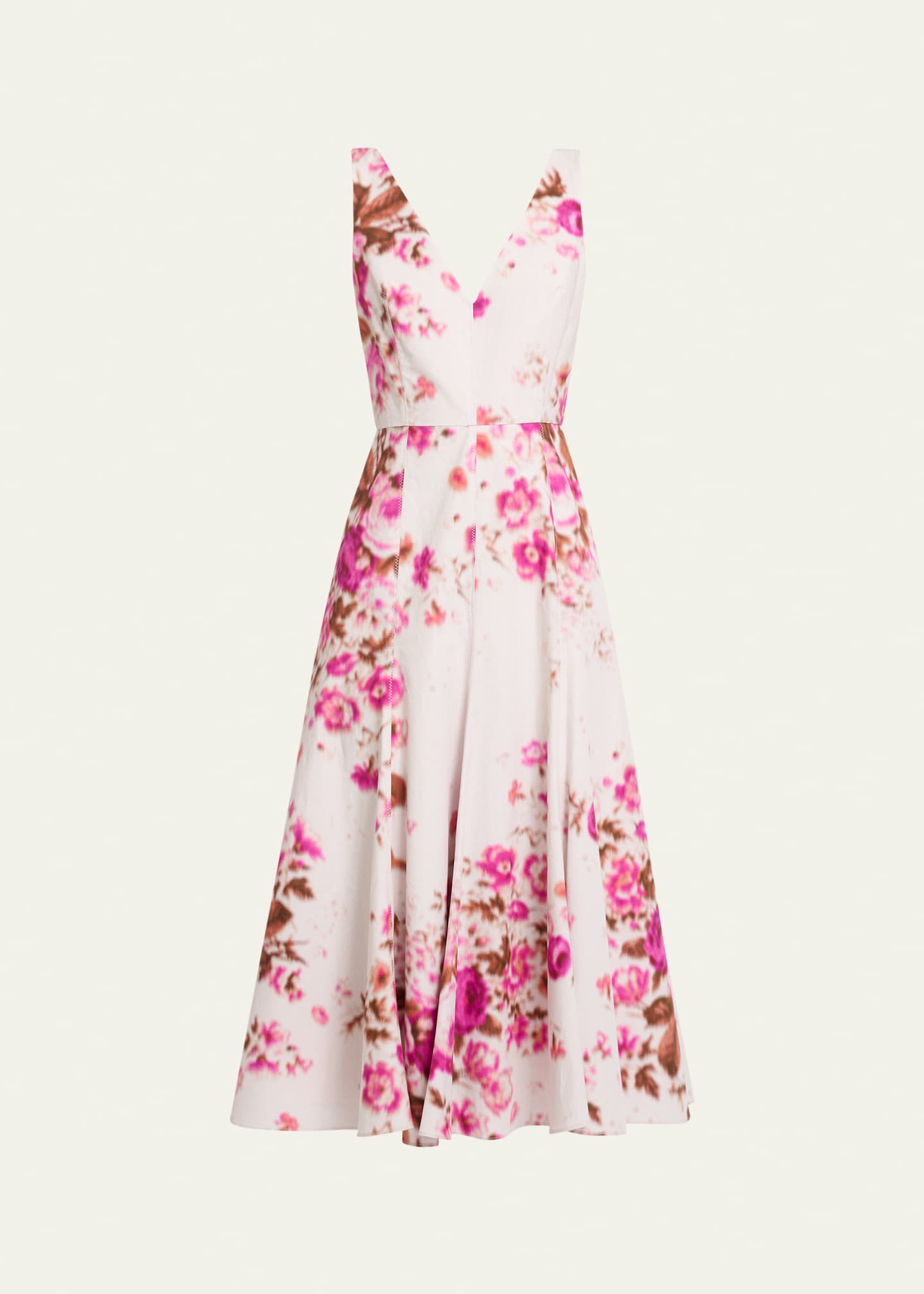knee length dresses for ladies Lynelle Strapless Floral Smocked Midi Dress in Pink