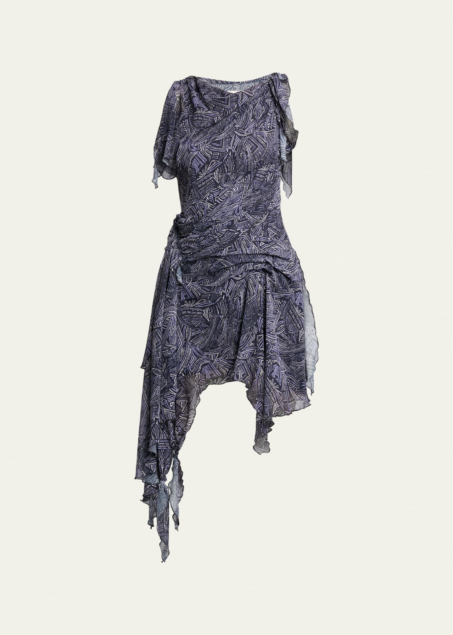Isabel Marant Trysha Asymmetric Draped Silk Mini Dress - Bergdorf Goodman