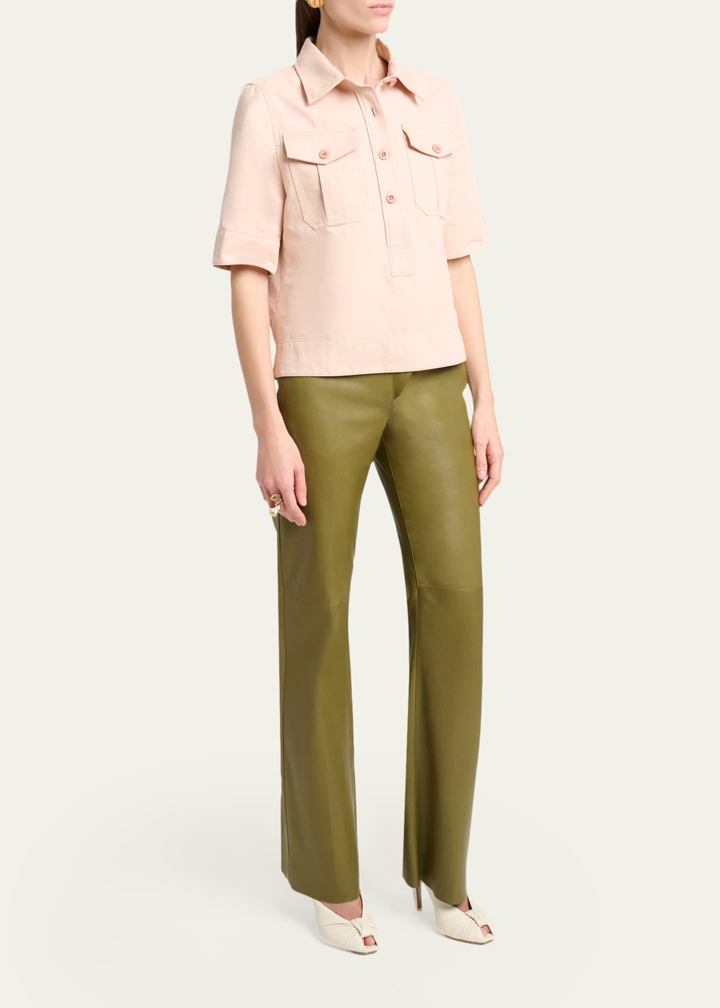 Chloe 95mm Suzie Knotted Leather Mules - Bergdorf Goodman