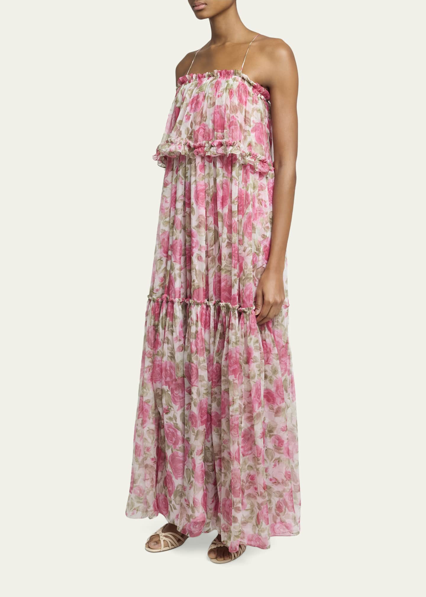 claudia silk chiffon ruffle tiered mini dress Ramy Brook Claudia Silk Chiffon Ruffle Tiered Mini Dress