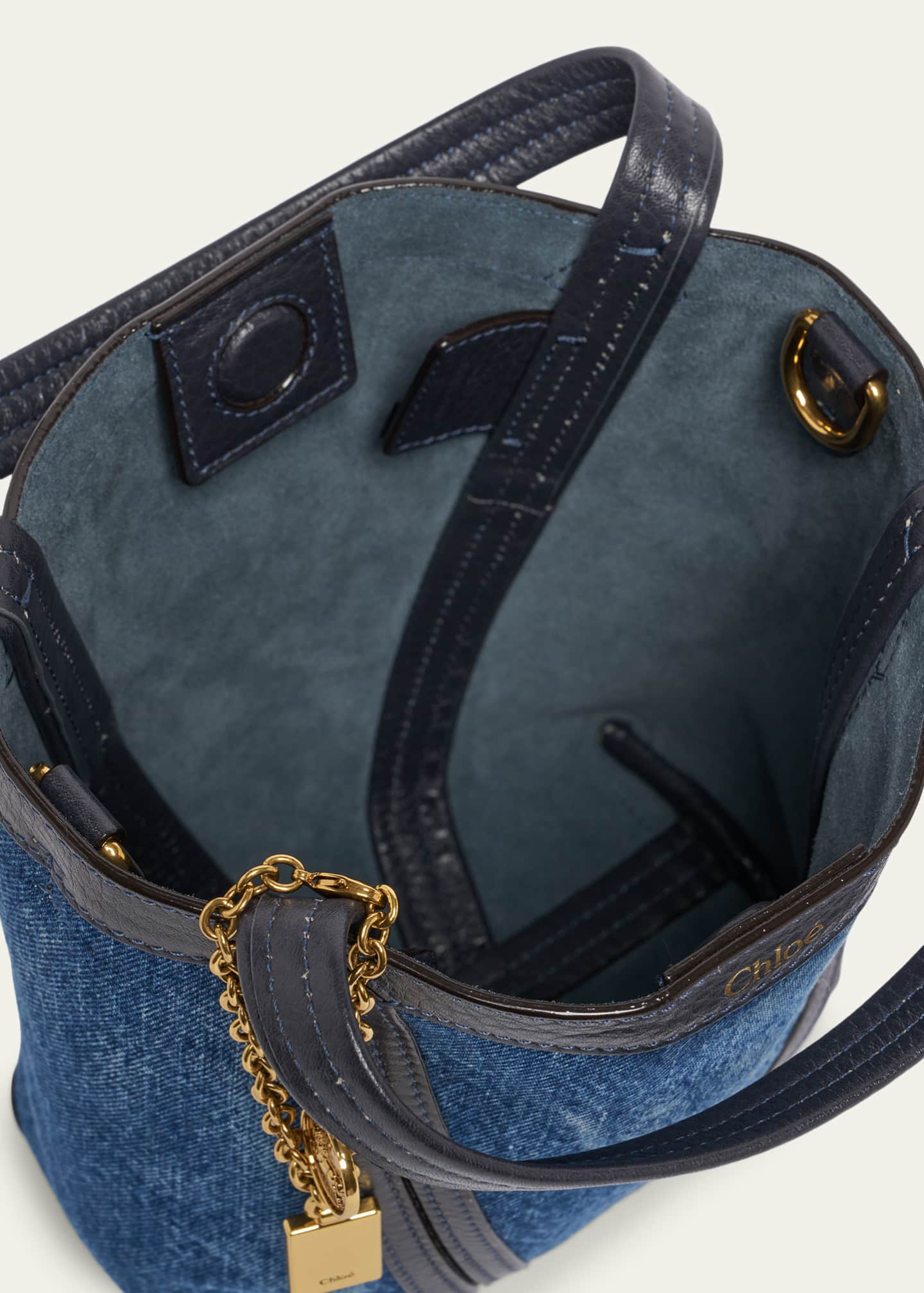 Chloe Spin Mini Tote Bag in Cotton Denim - Bergdorf Goodman