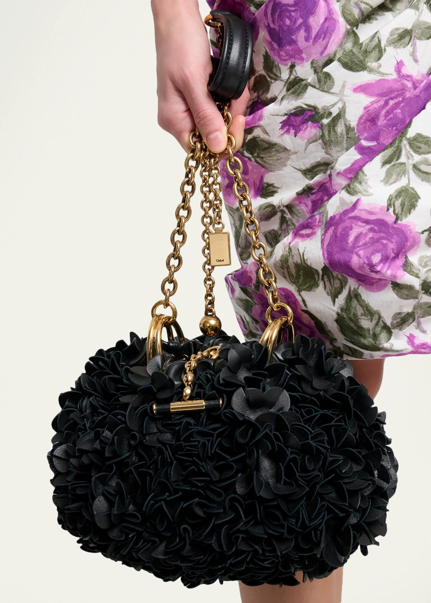 Chloe Plisse Ruffle Leather Shoulder Bag - Bergdorf Goodman