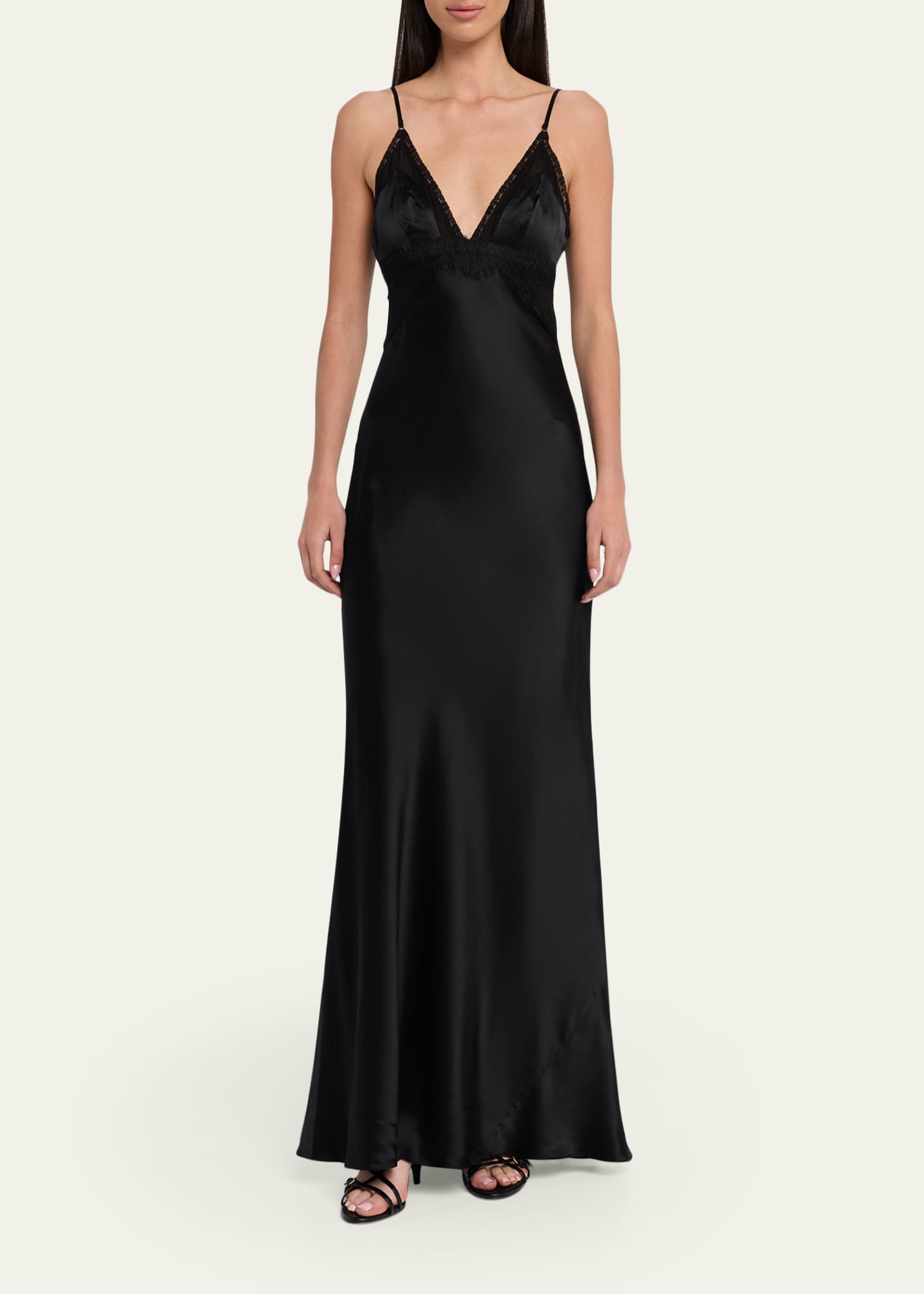 l'agence silk slip dress L'Agence Seridie Silk Slip Dress In Neutral/Blue Ditsy Paisley
