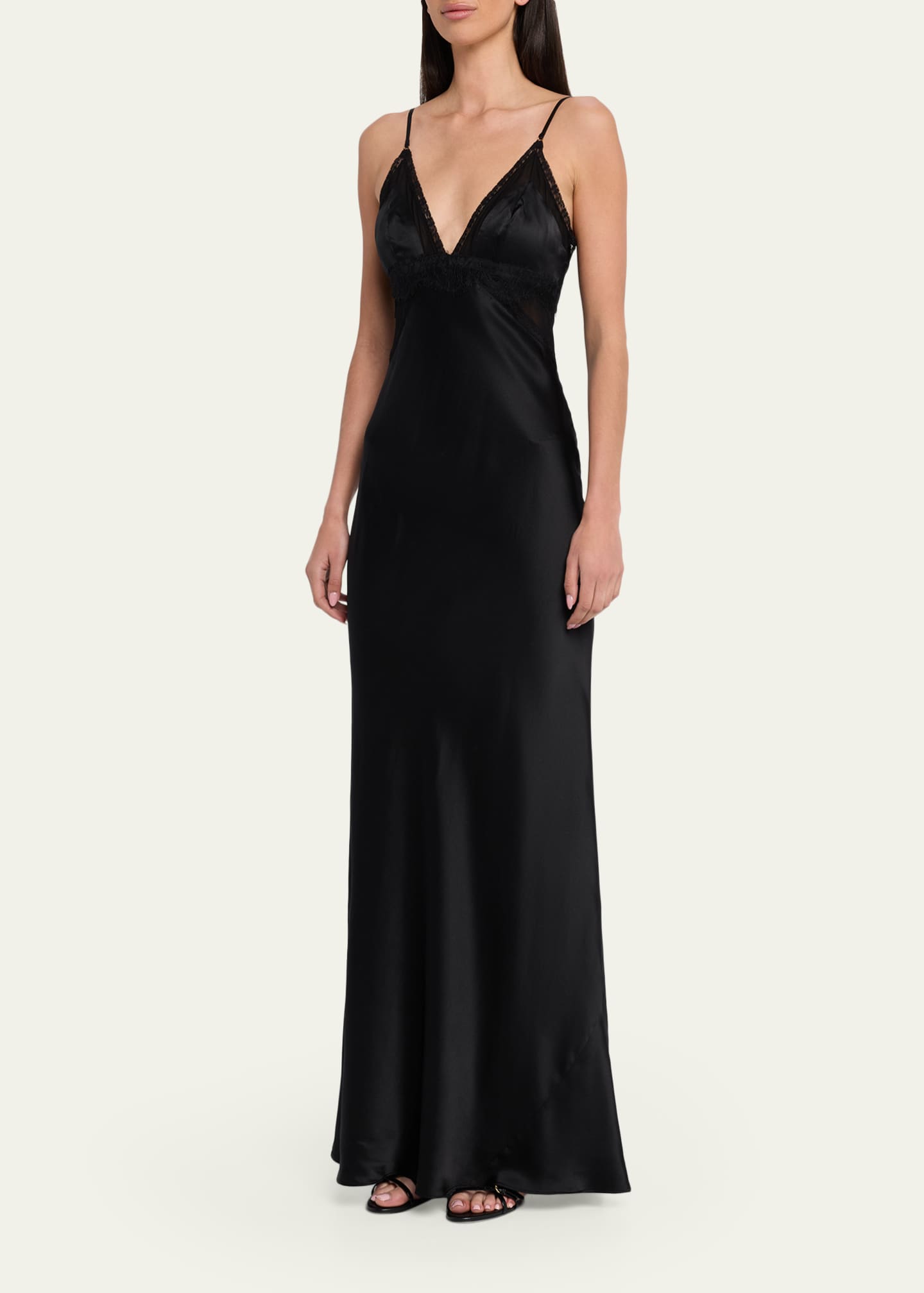 l'agence silk dress L'AGENCE Elsa Silk Gown In Black