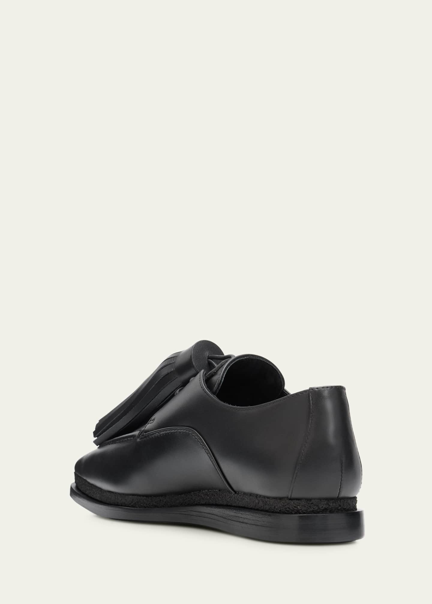 SACAI Tassel Leather Pointed-Toe Moccasins - Bergdorf Goodman