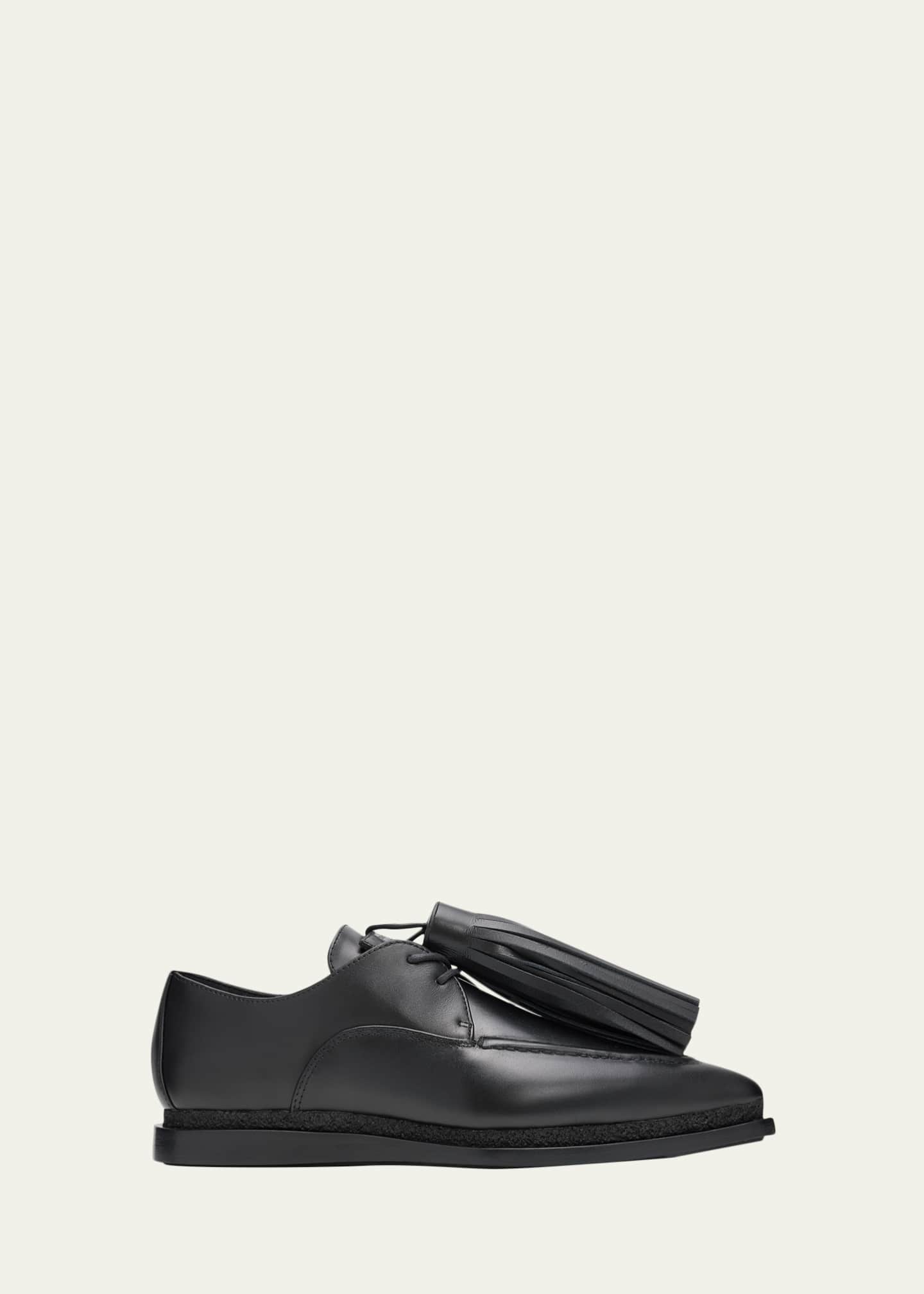 SACAI Tassel Leather Pointed-Toe Moccasins - Bergdorf Goodman