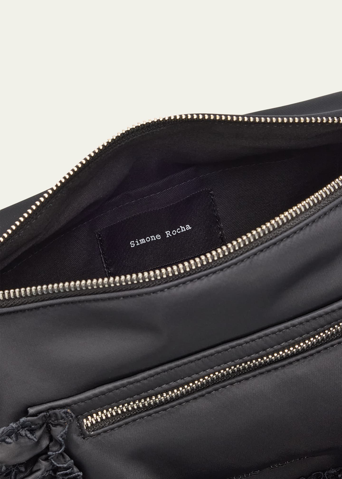 Simone Rocha Pillow Embroidered Ruffle-Trim Shoulder Bag