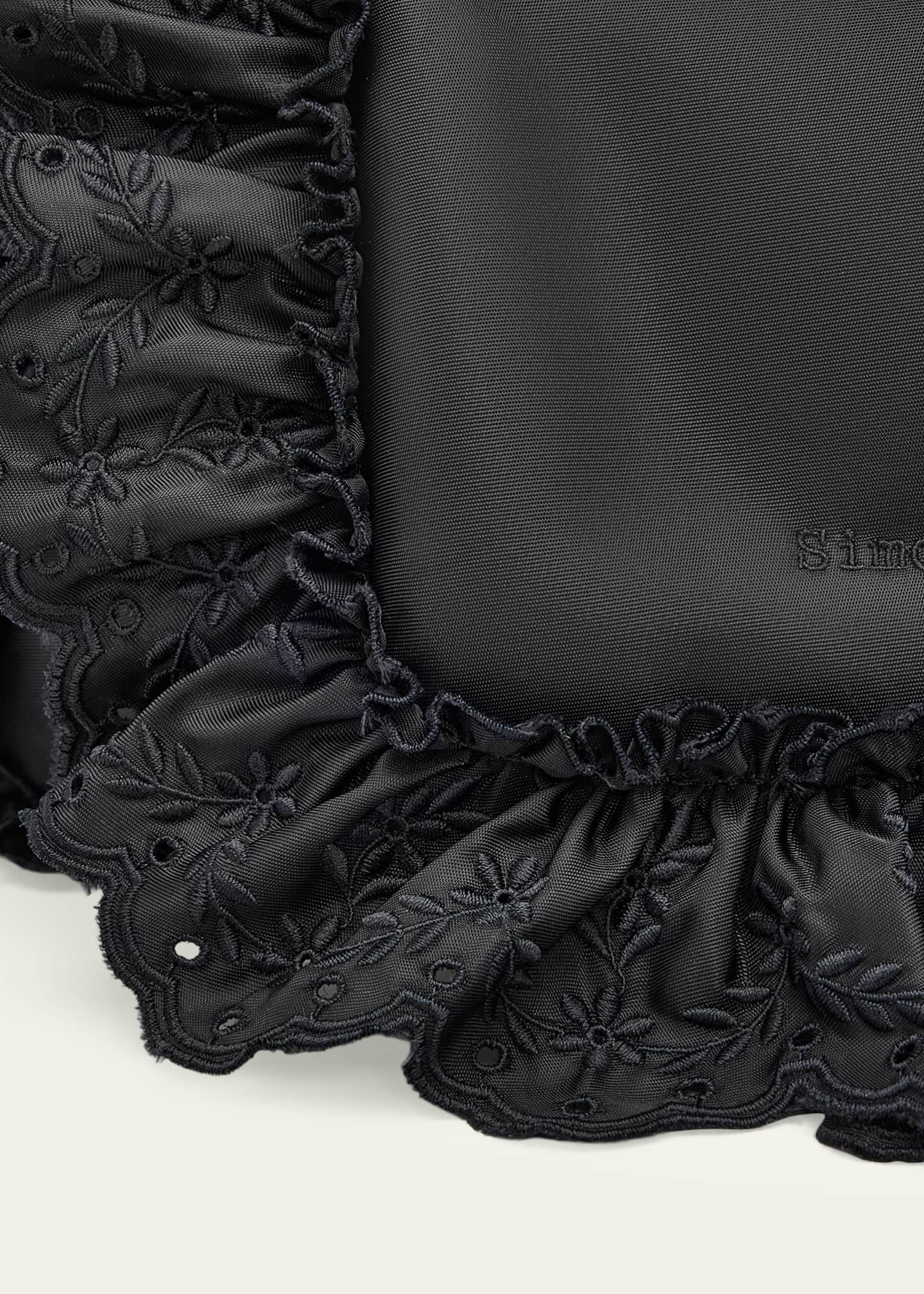 Simone Rocha Pillow Embroidered Ruffle-Trim Shoulder Bag