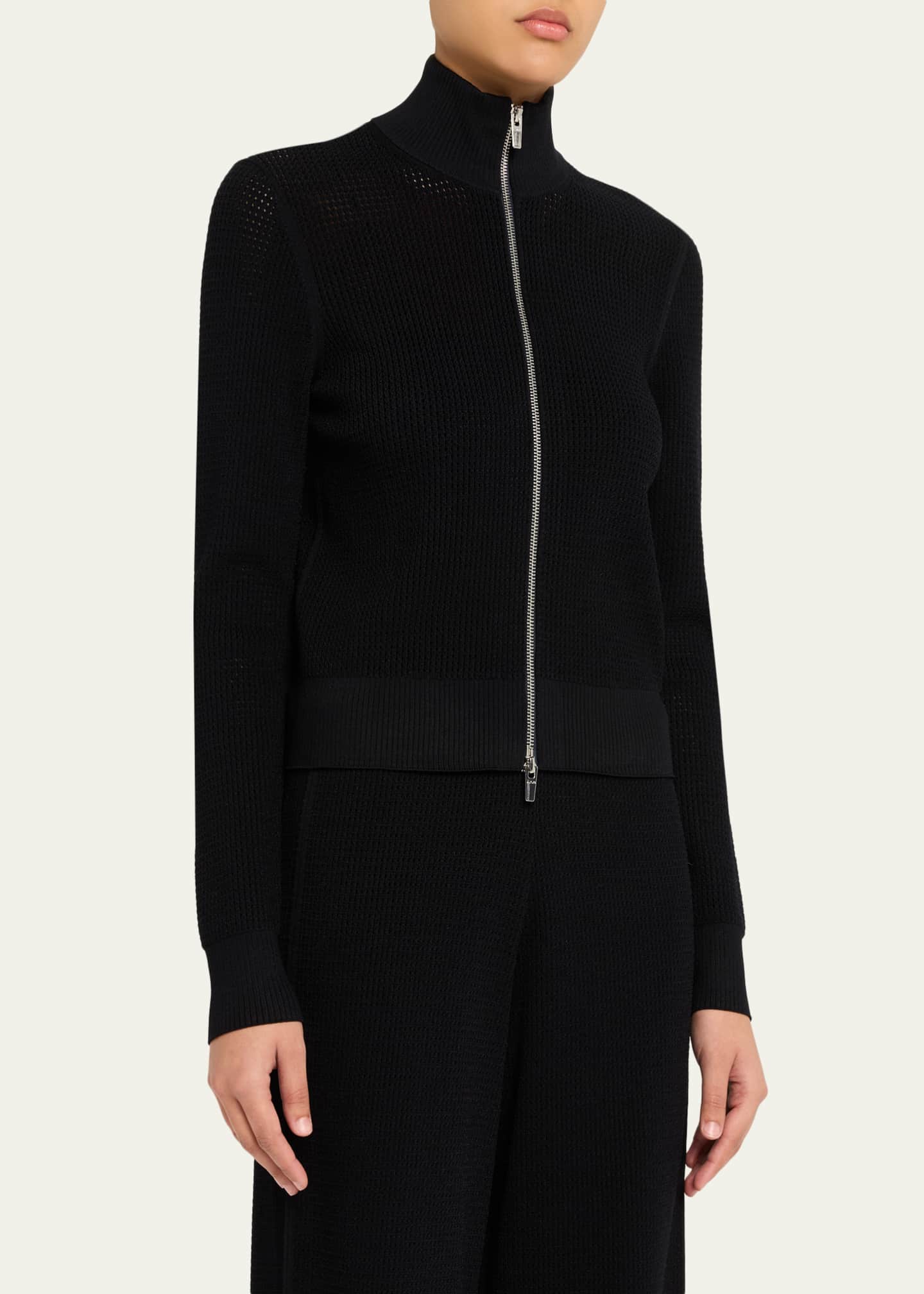 新品 ato 24AW STAND COLLAR ZIP CARDIGAN A.L.C. Jax Open-Work Zip Cardigan - Bergdorf Goodman