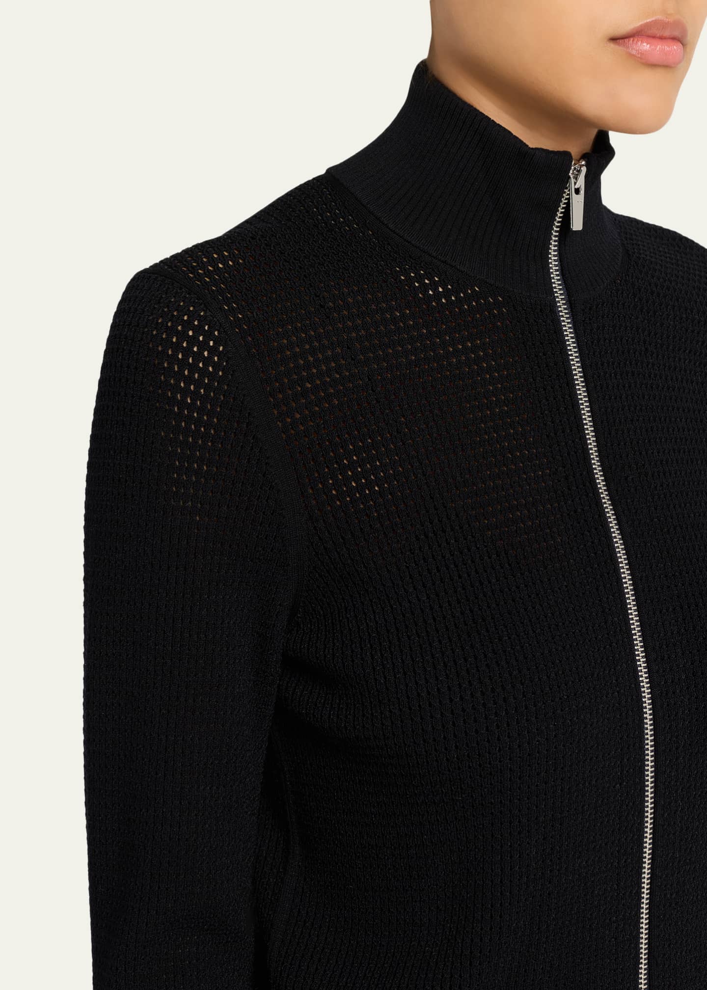 A.L.C. Jax Open-Work Zip Cardigan - Bergdorf Goodman