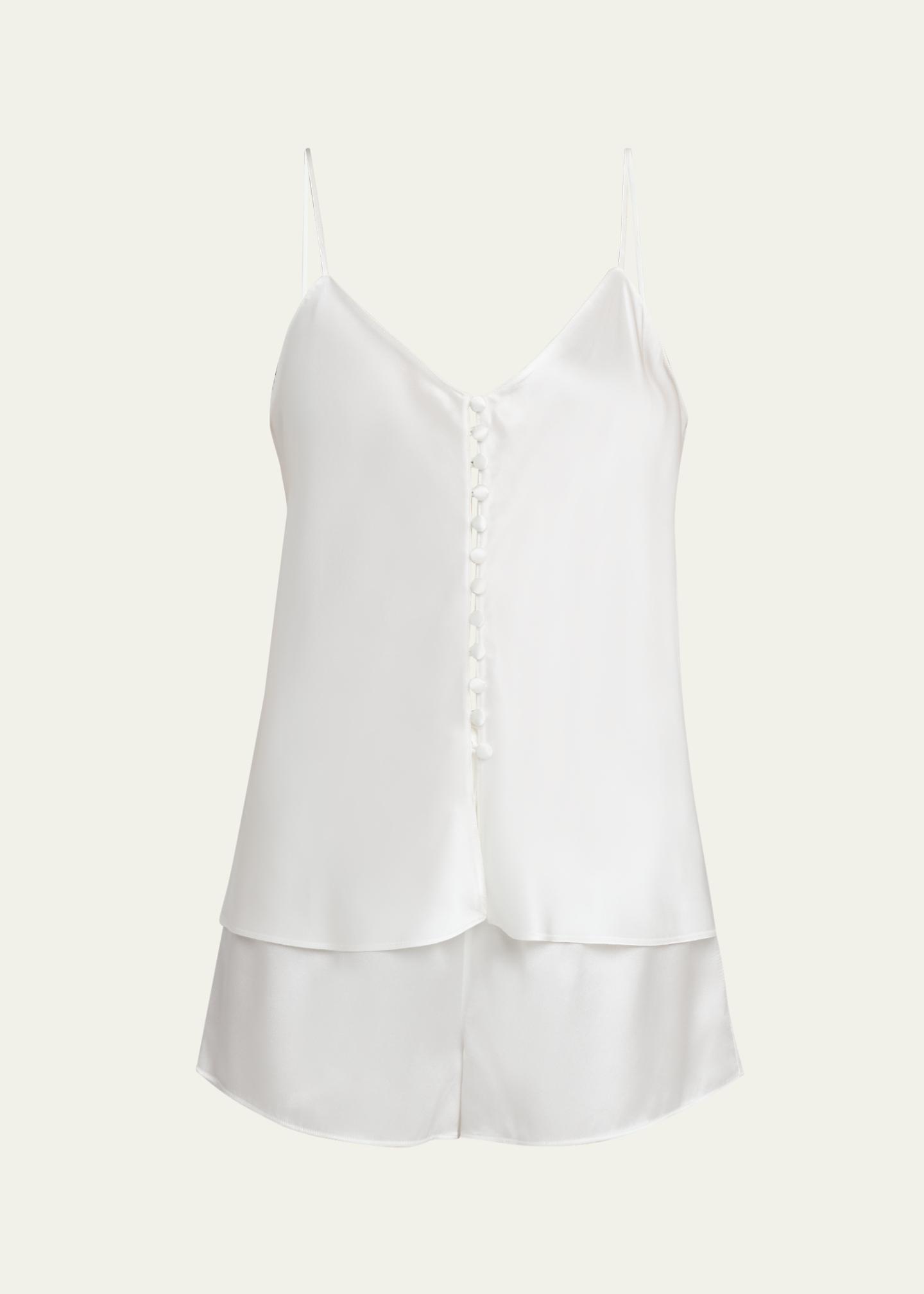 Olivia von Halle Etta Bias-Cut Silk Satin Camisole Pajama Set ...