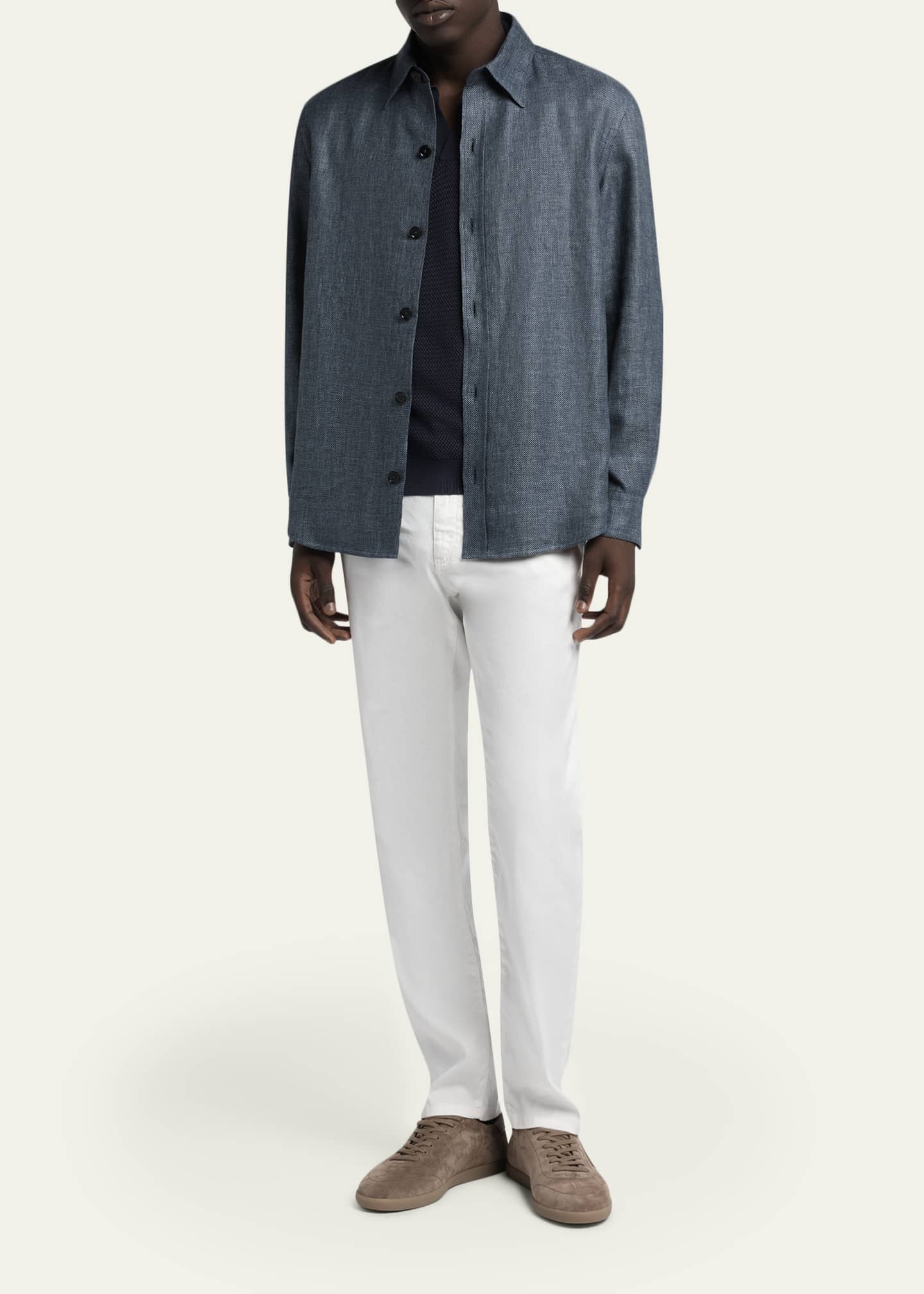 ZEGNA Men's Cashmere Linen and Silk Overshirt - Bergdorf Goodman