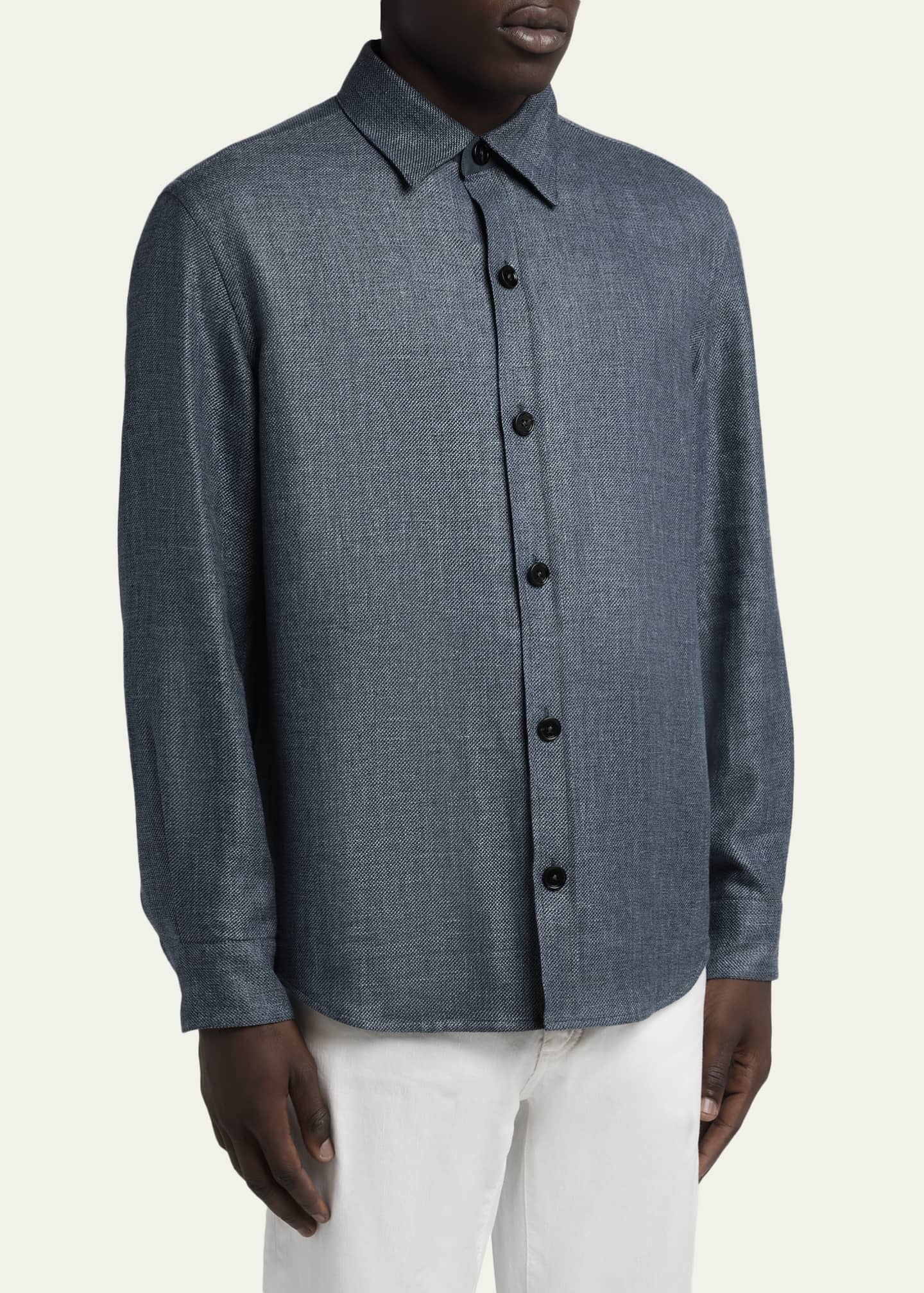 ZEGNA Men's Cashmere Linen and Silk Overshirt - Bergdorf Goodman