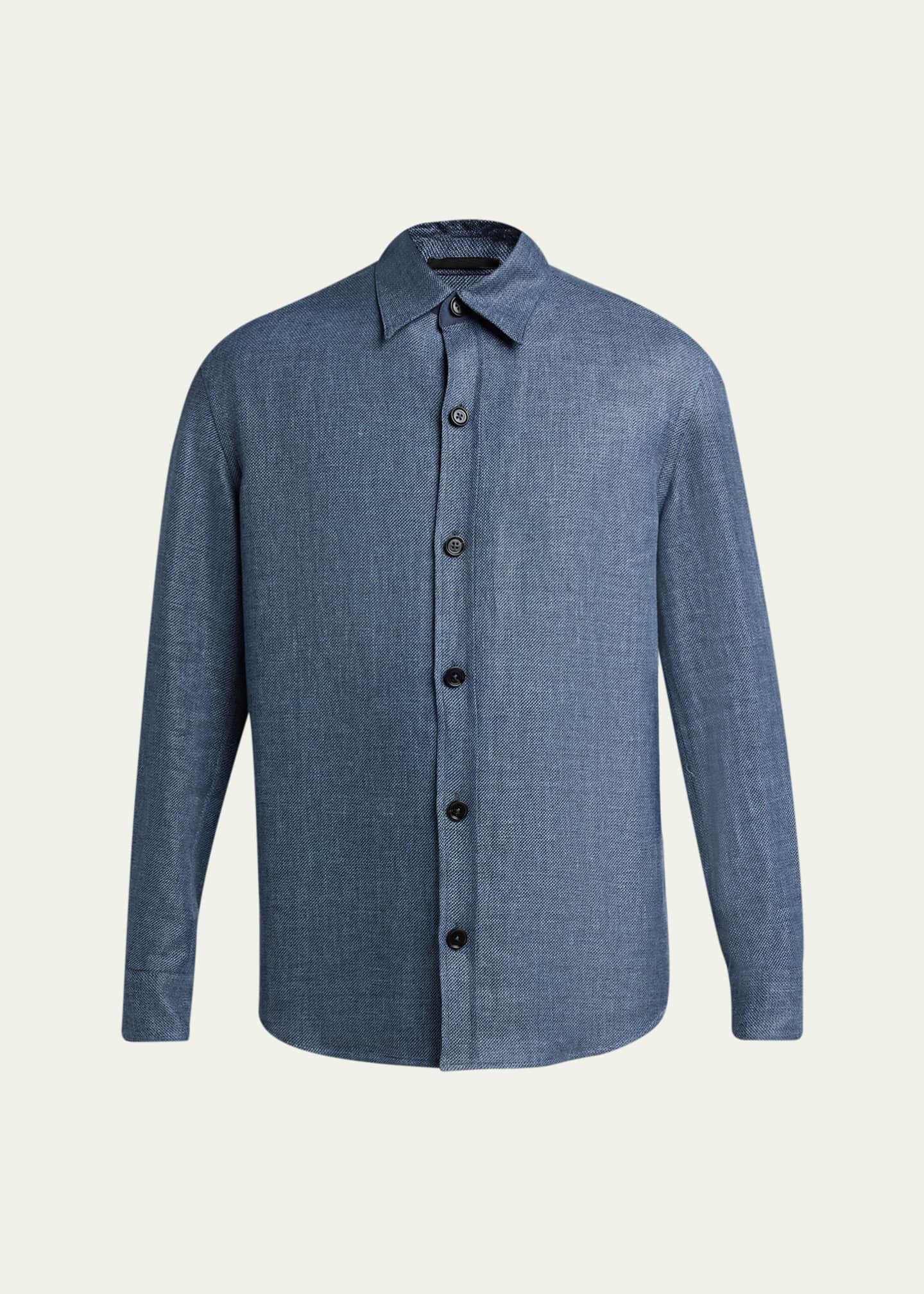 ZEGNA Men's Cashmere Linen and Silk Overshirt - Bergdorf Goodman