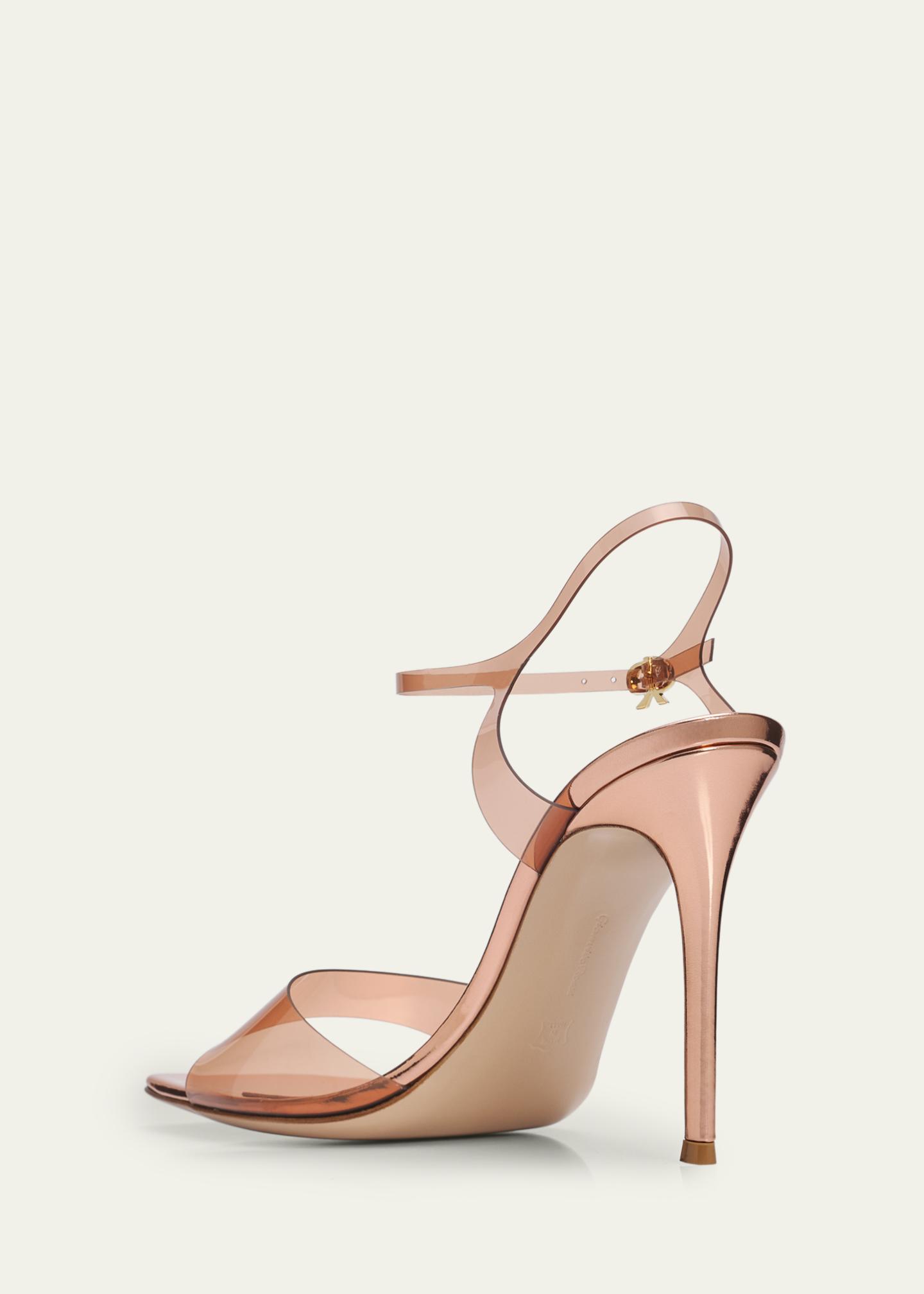 Gianvito Rossi 95mm Clear Ankle-Strap Sandals - Bergdorf Goodman