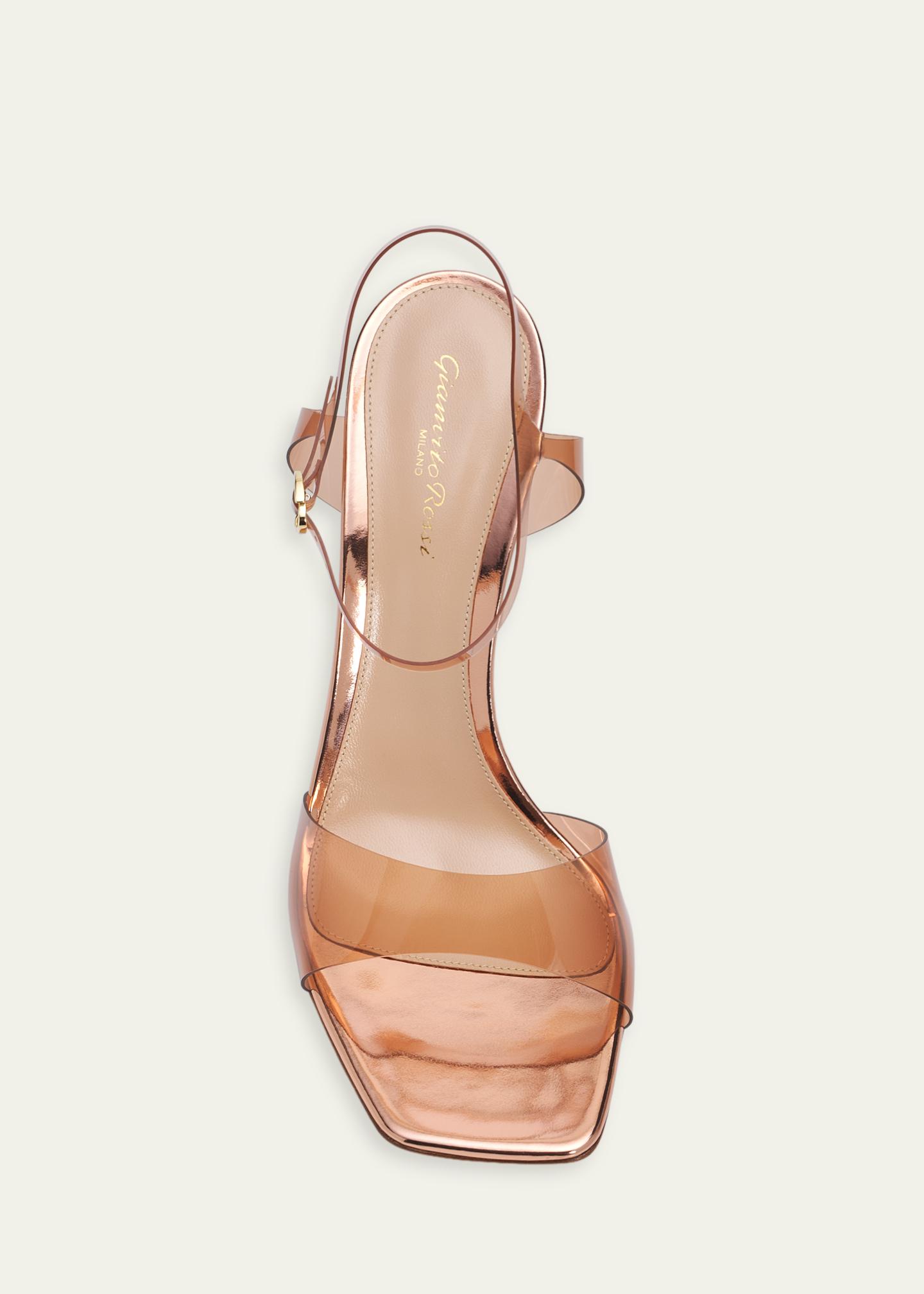 Gianvito Rossi 95mm Clear Ankle-Strap Sandals - Bergdorf Goodman