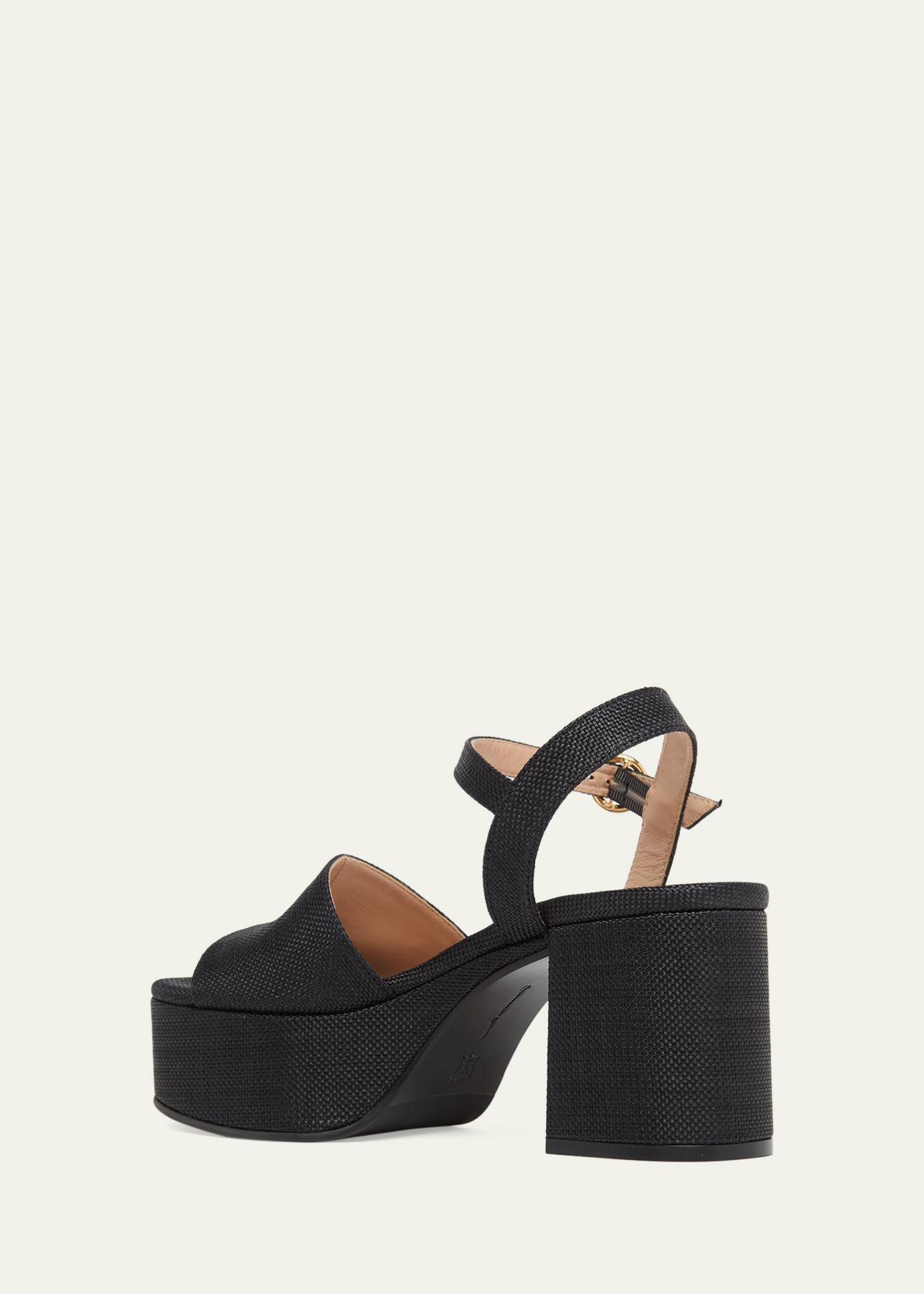 Gianvito Rossi 35mm Canvas Platform Block-Heel Sandals - Bergdorf Goodman