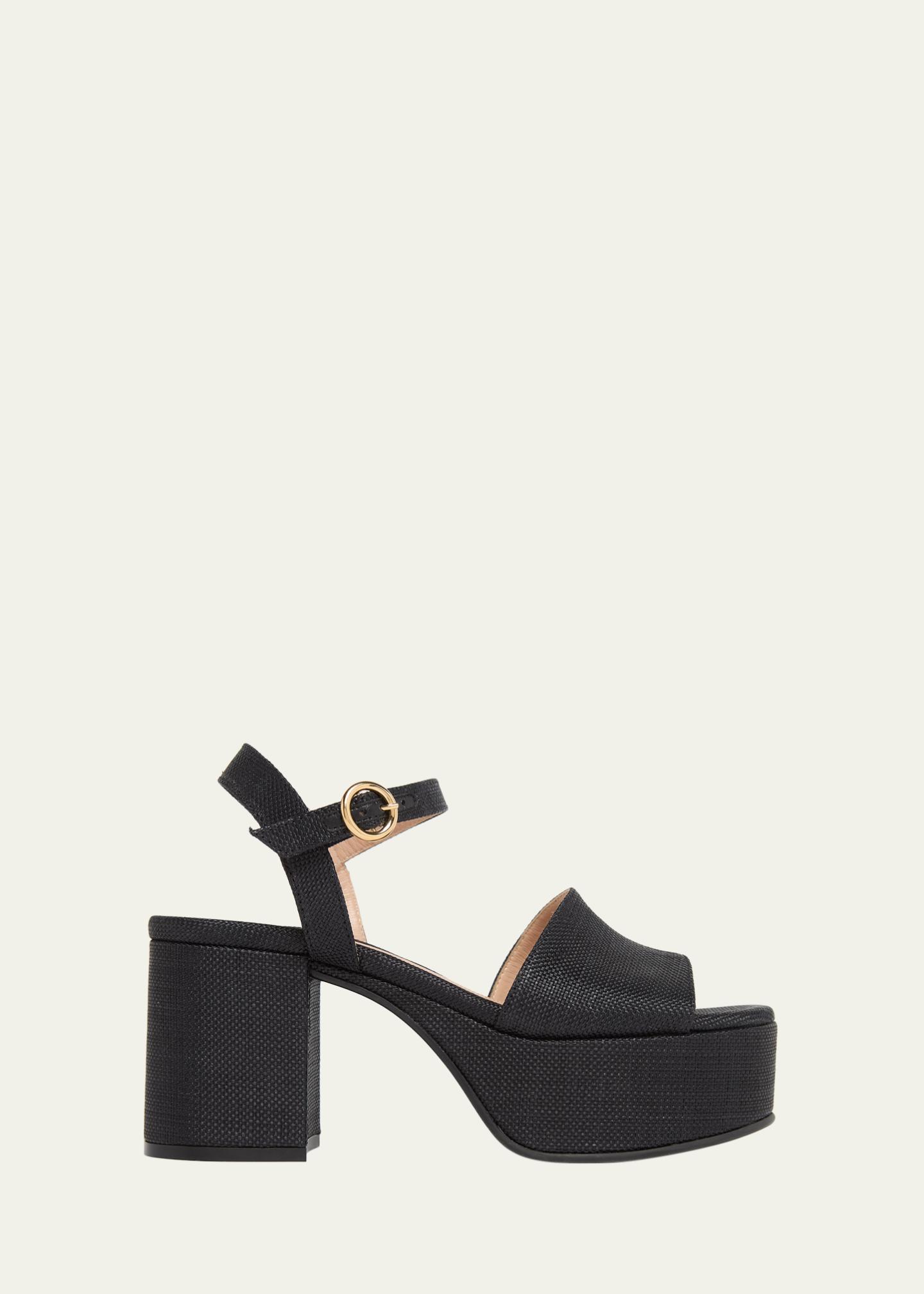 Gianvito Rossi 35mm Canvas Platform Block-Heel Sandals - Bergdorf Goodman