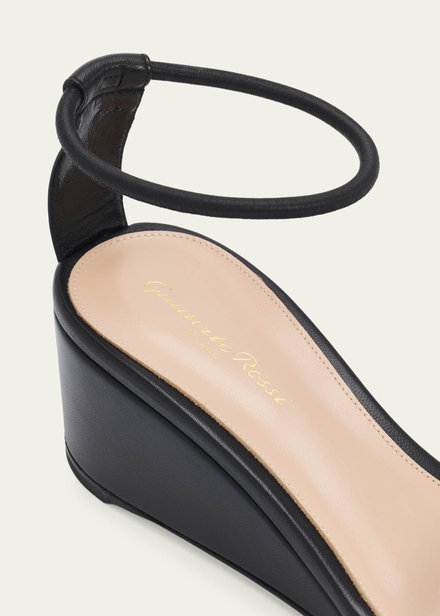 Gianvito Rossi 45mm Nappa Leather Wedge Sandals - Bergdorf Goodman