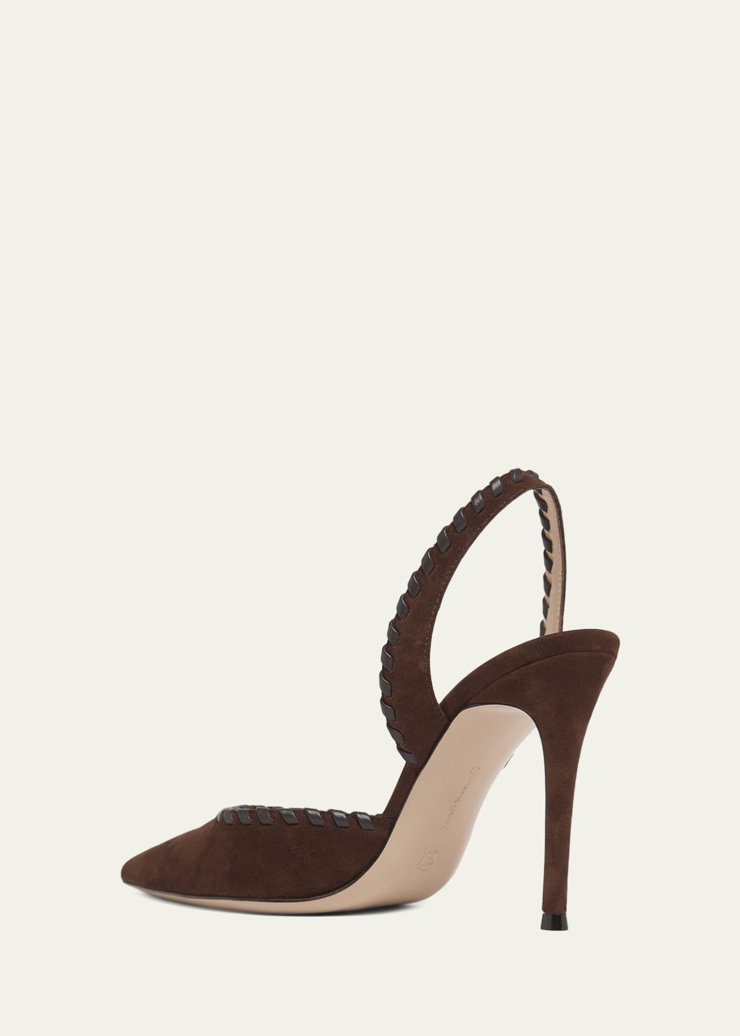 Gianvito Rossi 85mm Whipstitch Suede Slingback Pumps - Bergdorf