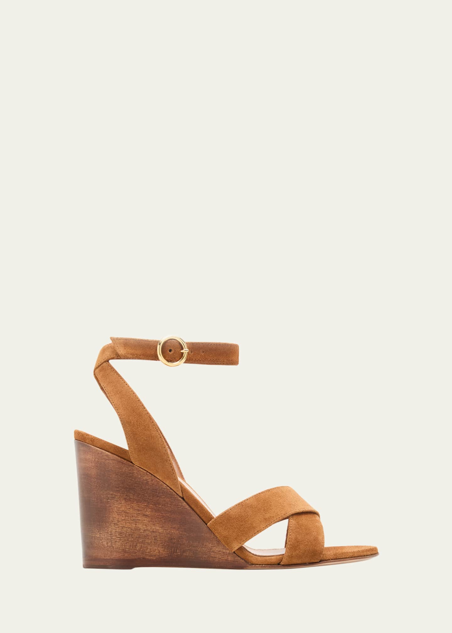 Gianvito Rossi 85mm Suede Ankle-Strap Sandals - Bergdorf Goodman