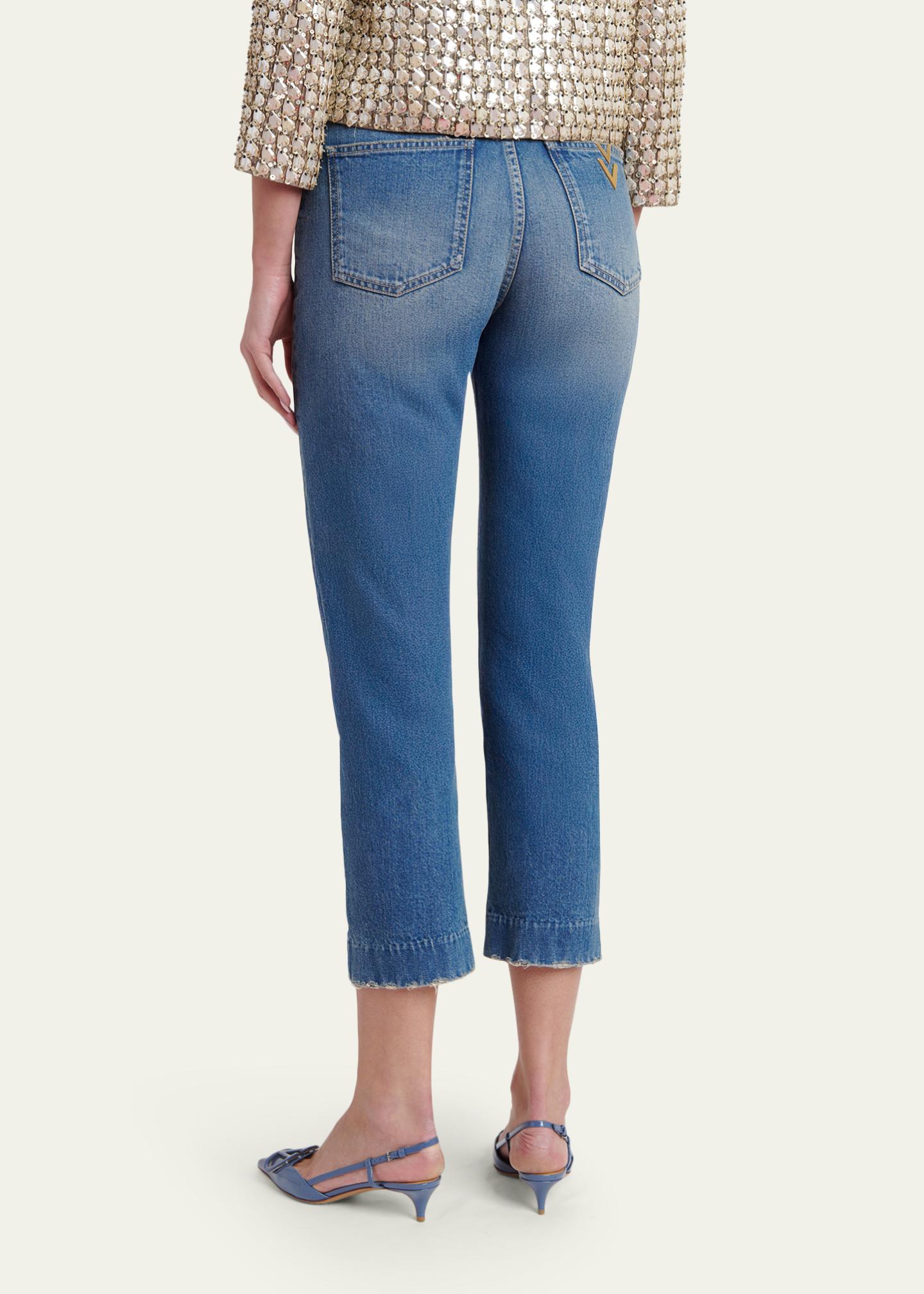 Valentino Garavani High-Rise Skinny-Leg Crop Jeans - Bergdorf Goodman