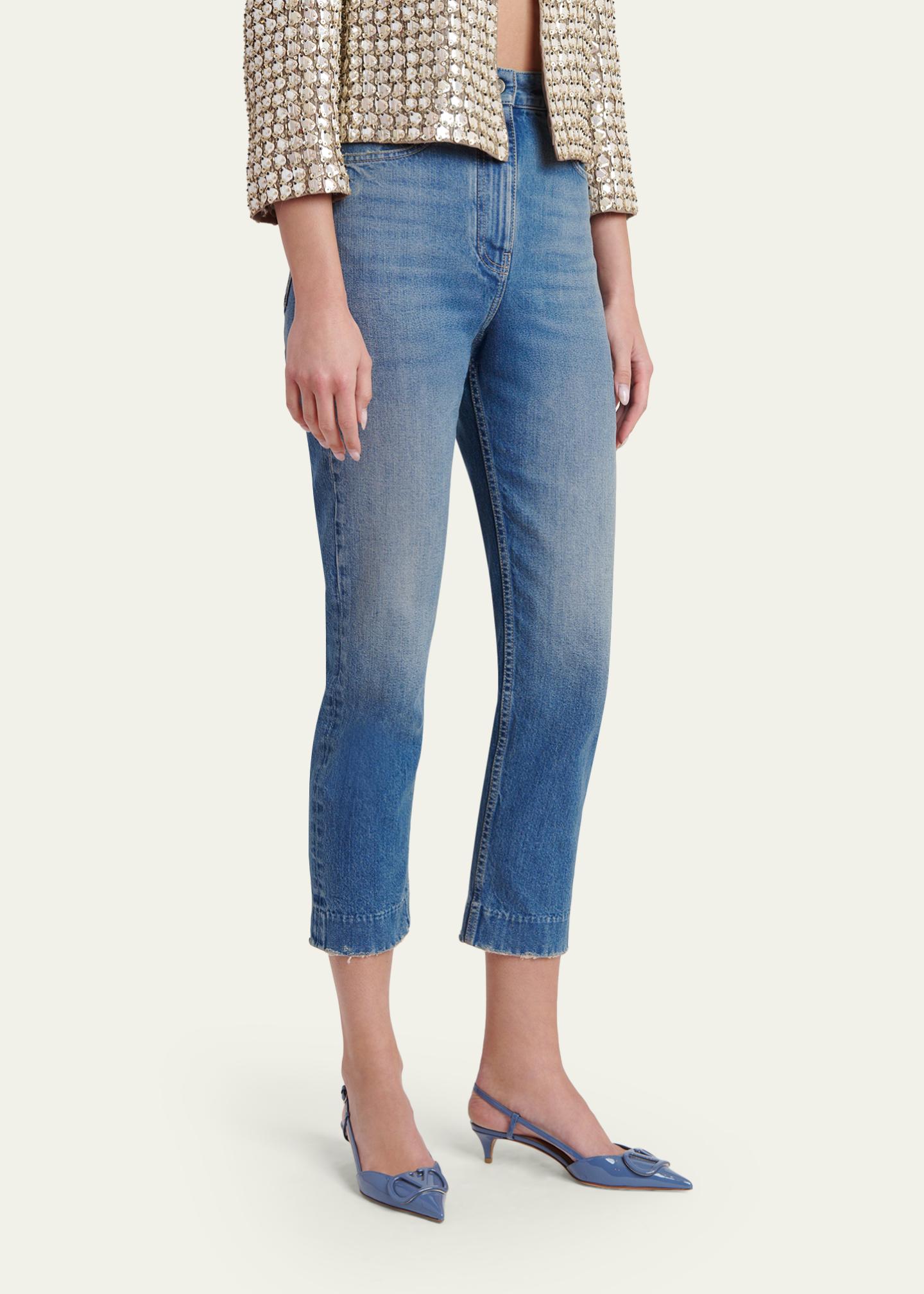 Valentino Garavani High-Rise Skinny-Leg Crop Jeans - Bergdorf Goodman