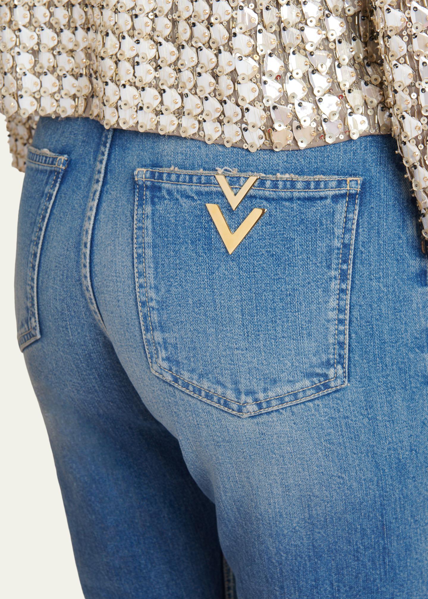 Valentino Garavani High-Rise Skinny-Leg Crop Jeans - Bergdorf Goodman