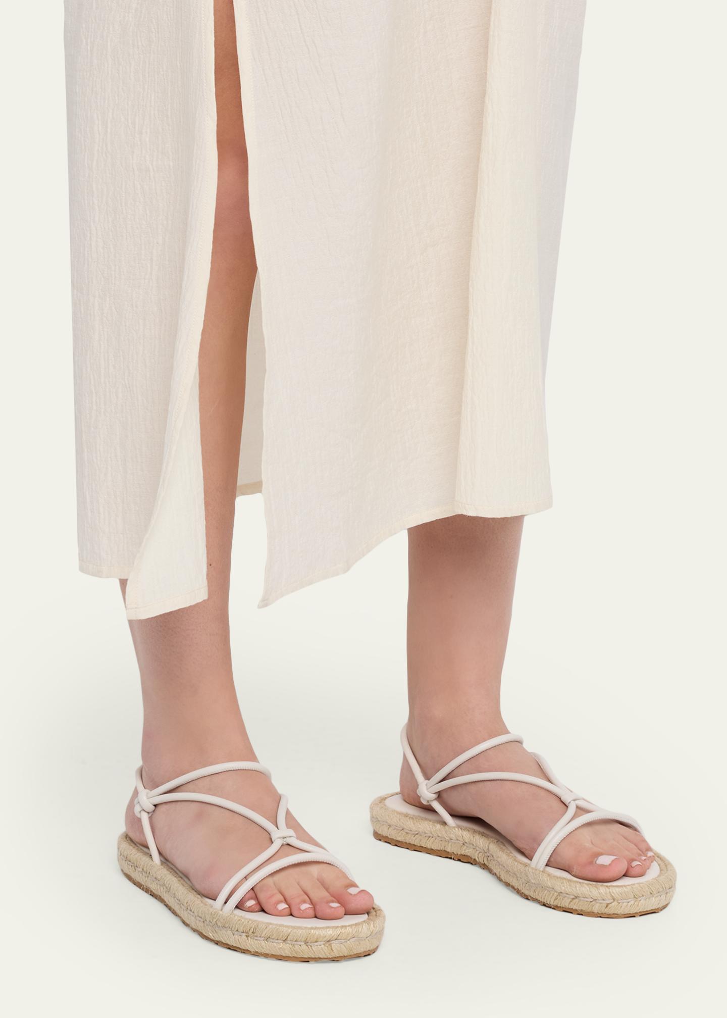 Gianvito Rossi Leather Flat Espadrille Sandals - Bergdorf Goodman