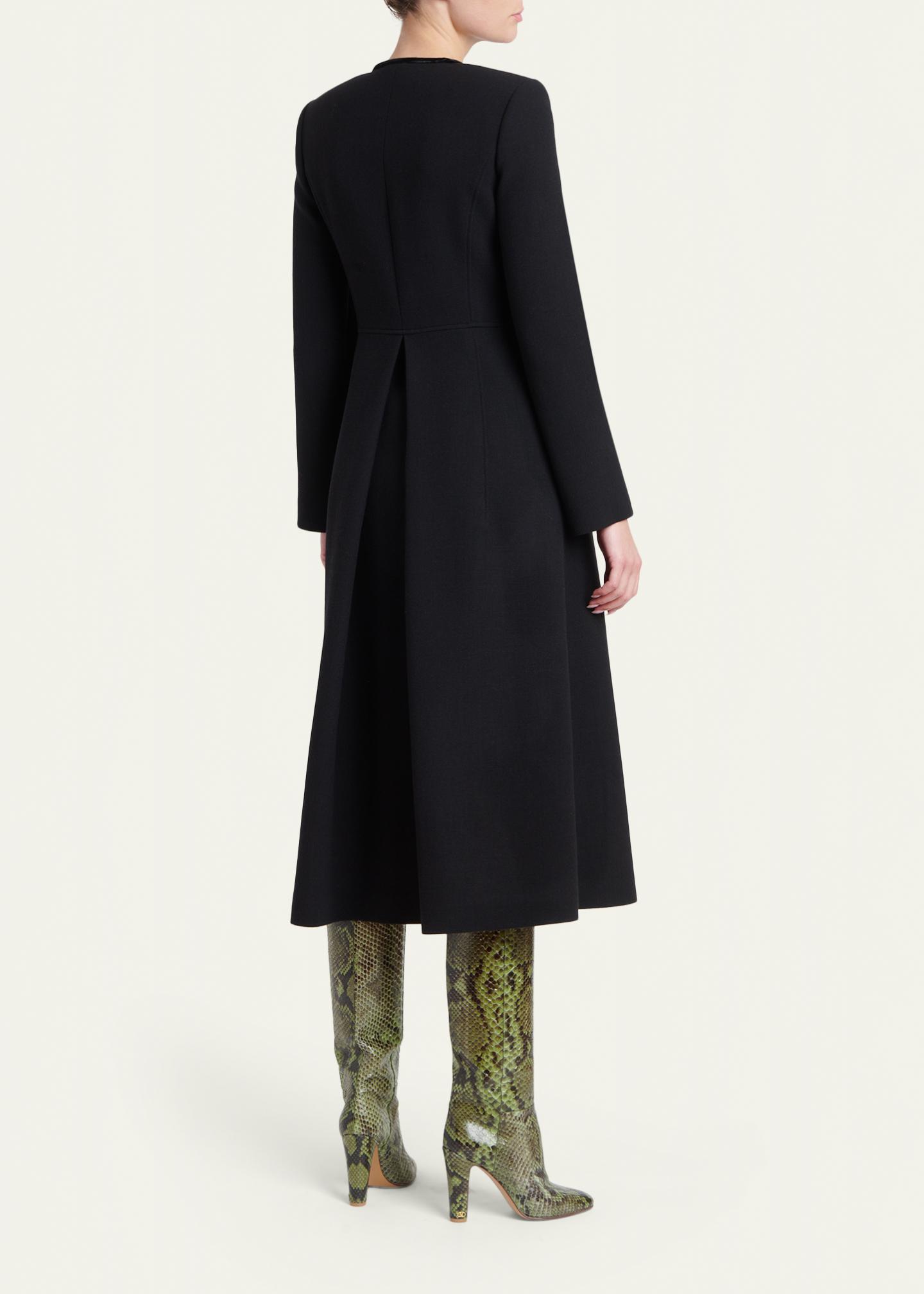 Valentino Garavani Tailored Velvet Trim Coat Dress - Bergdorf Goodman