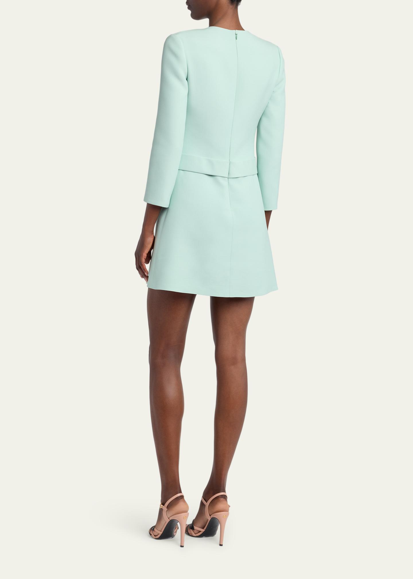 Valentino Garavani Crepe Couture Belted VLogo Mini Dress  display picture 3