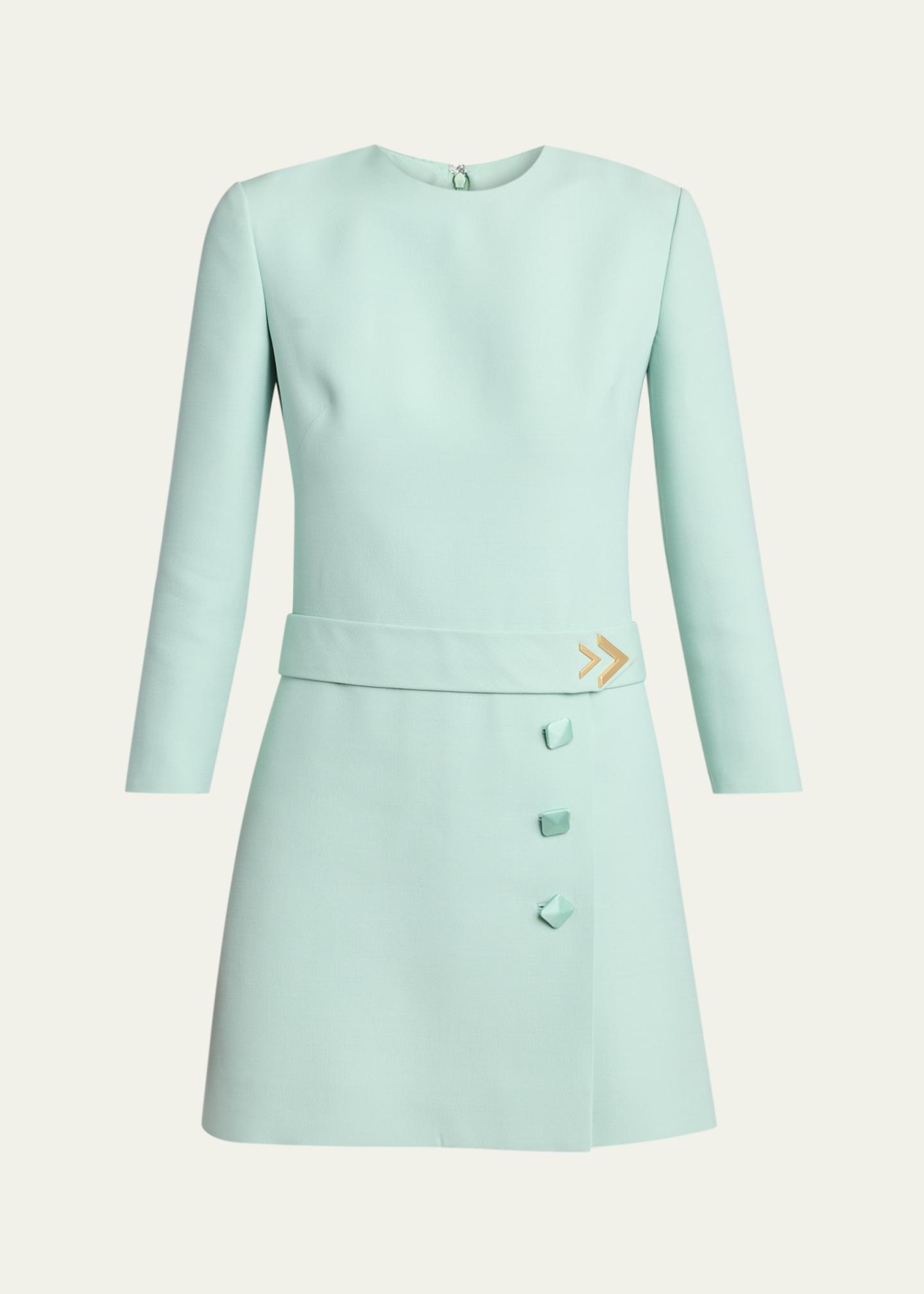 Valentino Garavani Crepe Couture Belted VLogo Mini Dress  display picture 1
