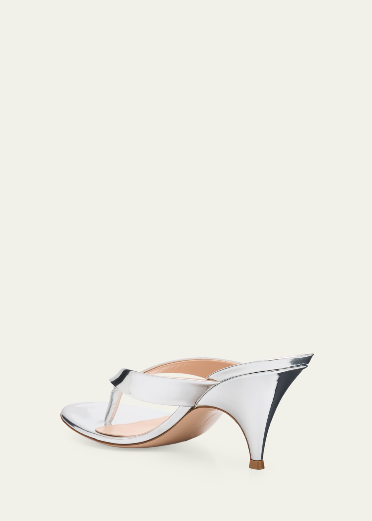 Gianvito Rossi 70mm Metallic Leather Thong Sandals - Bergdorf Goodman
