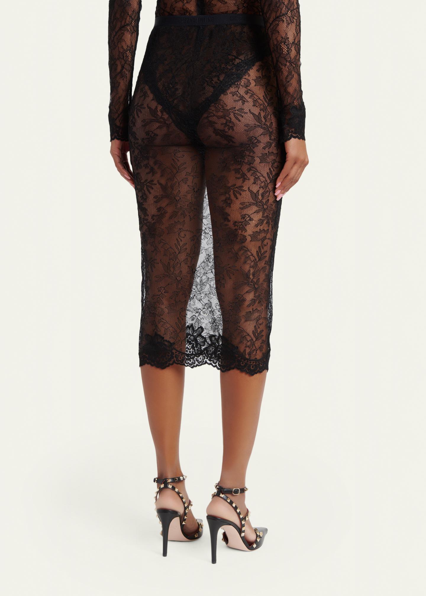 Valentino Garavani Lace Bodycon Midi-Skirt - Bergdorf Goodman