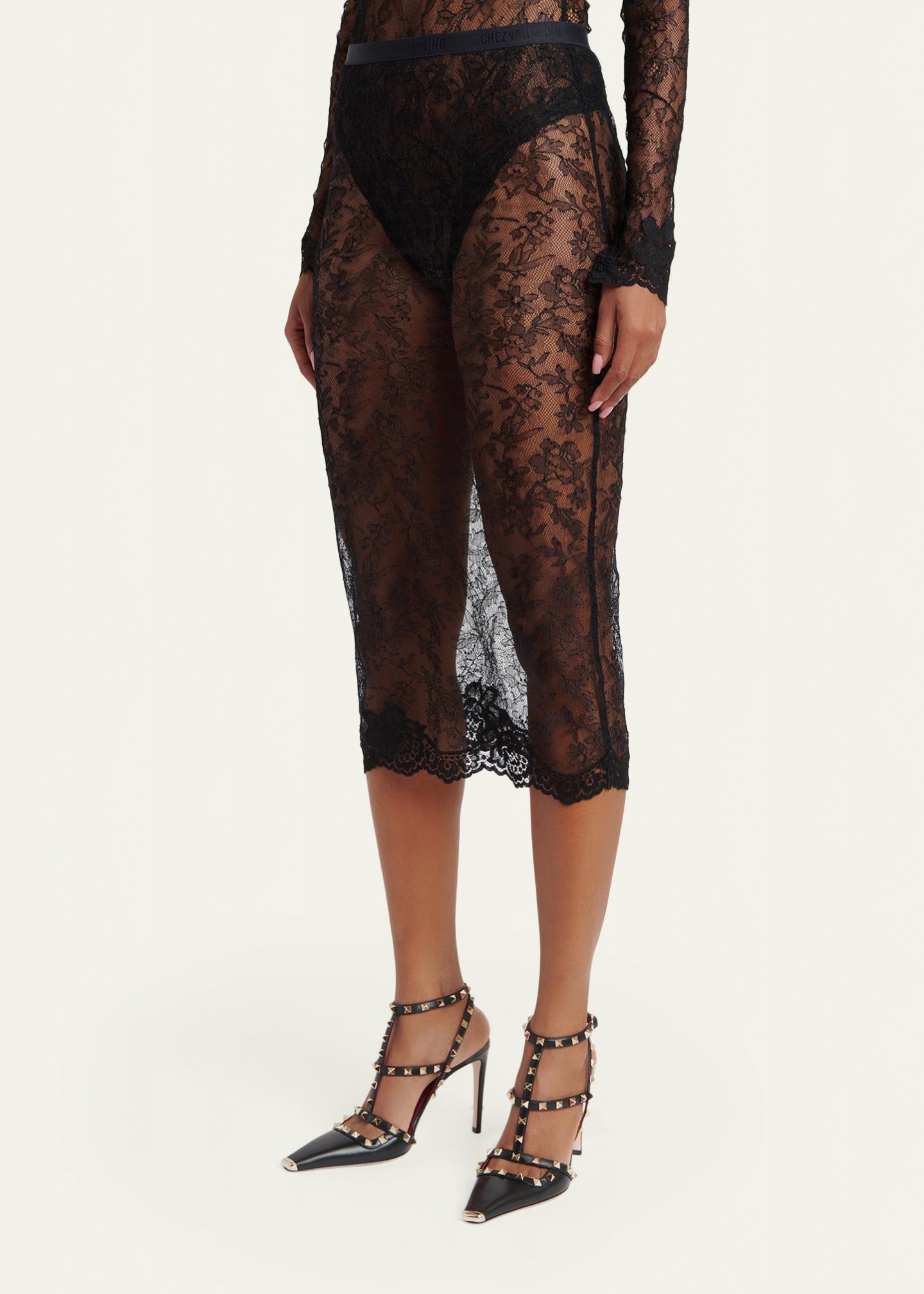 valentino レースミディスカート 40 Valentino Garavani Lace Bodycon Midi-Skirt - Bergdorf Goodman