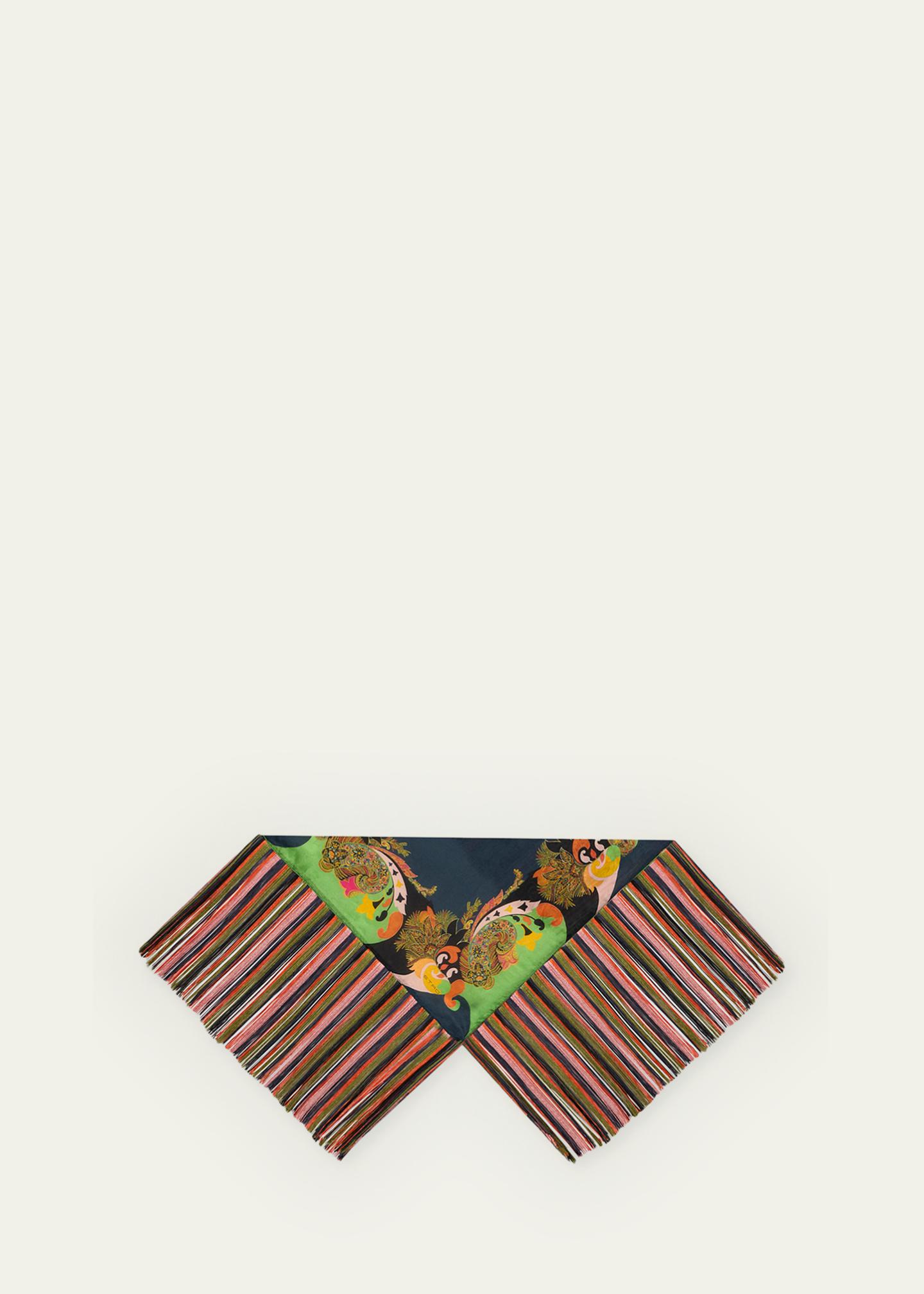 Etro Silk Fringe-Trim Foulard - Bergdorf Goodman